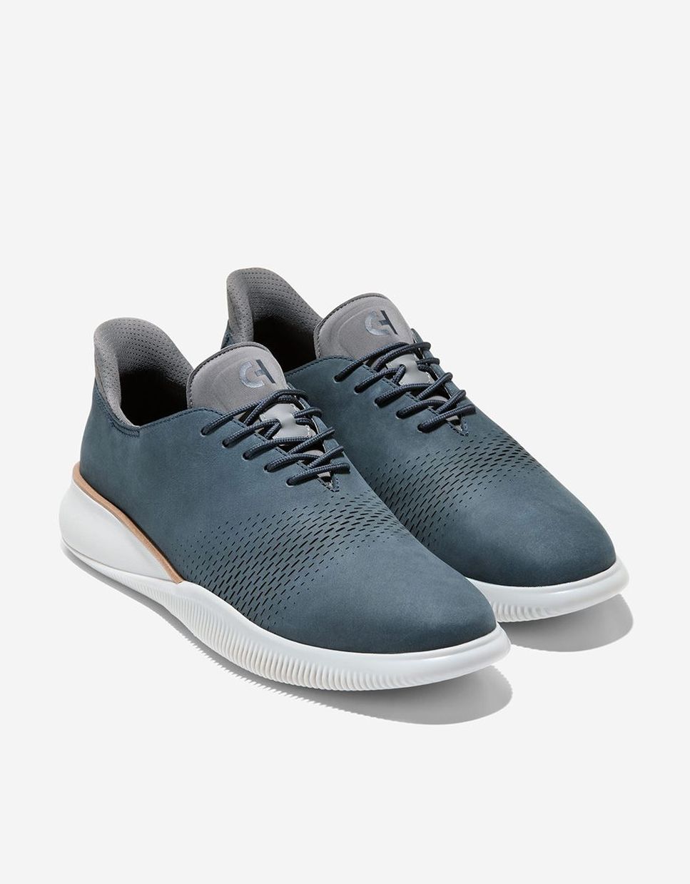 Sapatos Oxford Confecionados em Pele Azul-4