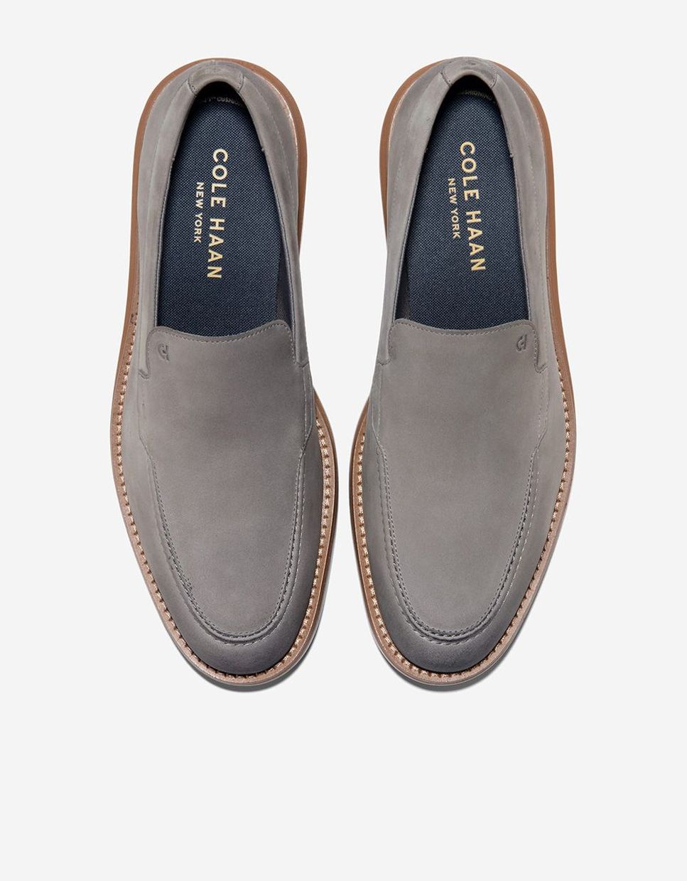 Mocassins de Pele Confecionados em Pele Cinzento-5