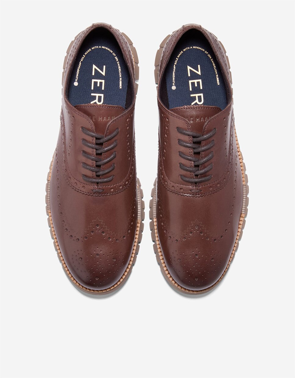 Sapatos Oxford Confecionados em Pele com Amortecimento Flowerfoam™ Castanho-escuro-5