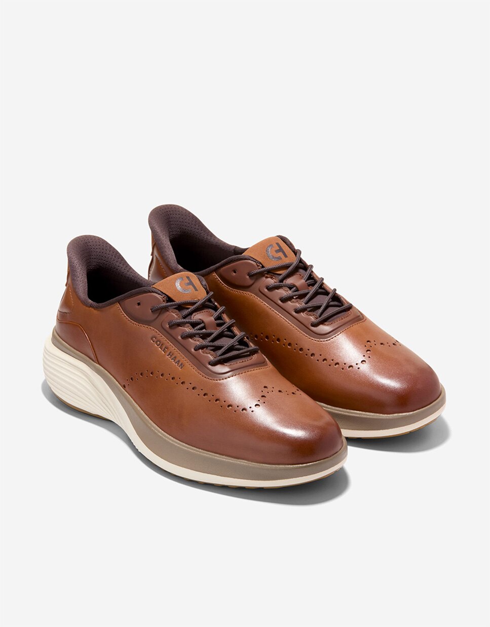Sapato Oxford em Pele com Tecnologia Quick-on para Um Calce Fácil Castanho-4