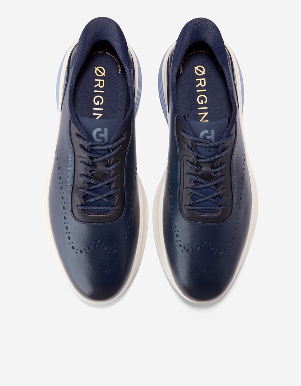 Sapatos Oxford em Pele com Tecnologia Quick-on para Um Calce Fácil Azul-5