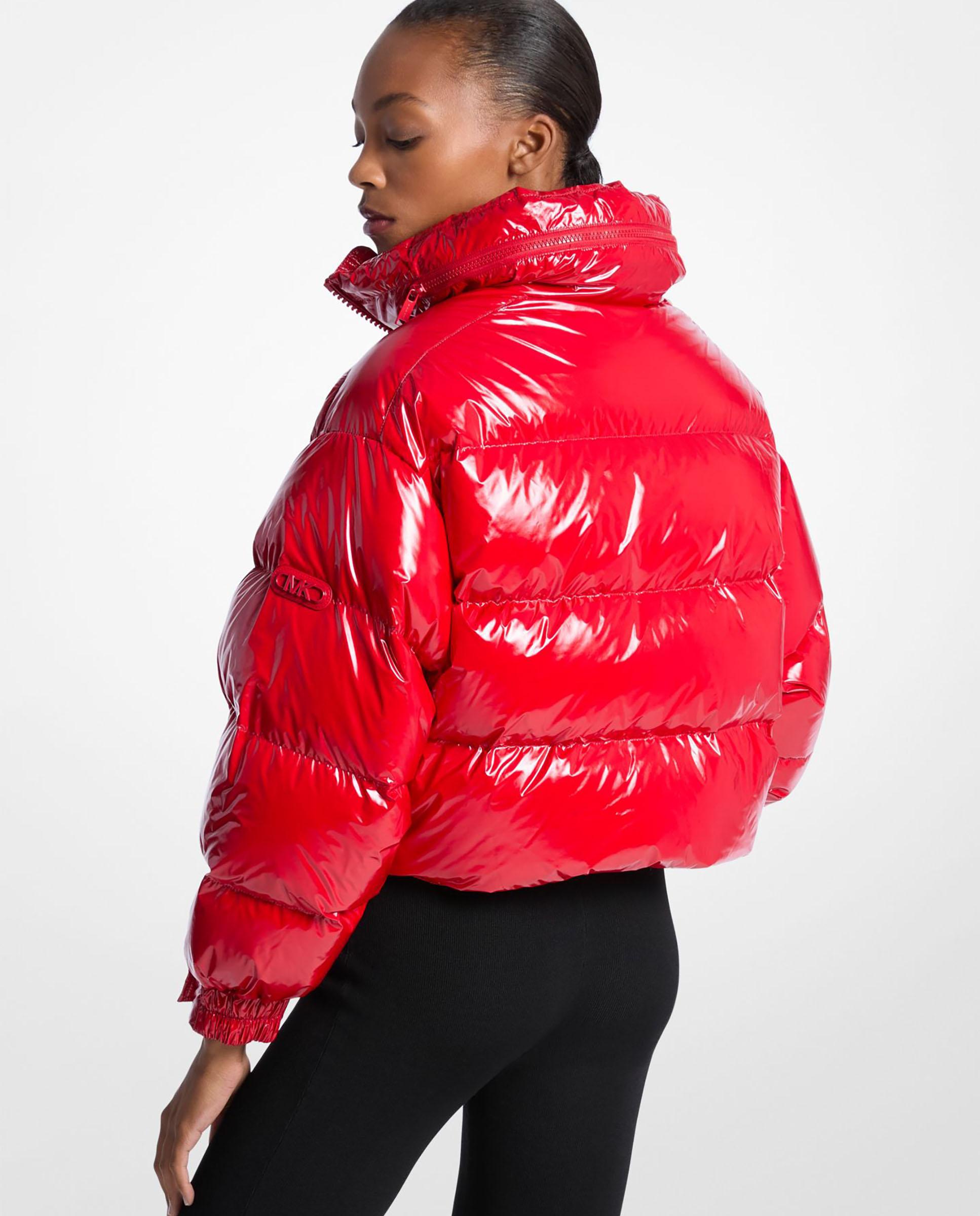 Casaco Acolchoado de Ciré de Nylon Vermelho-2