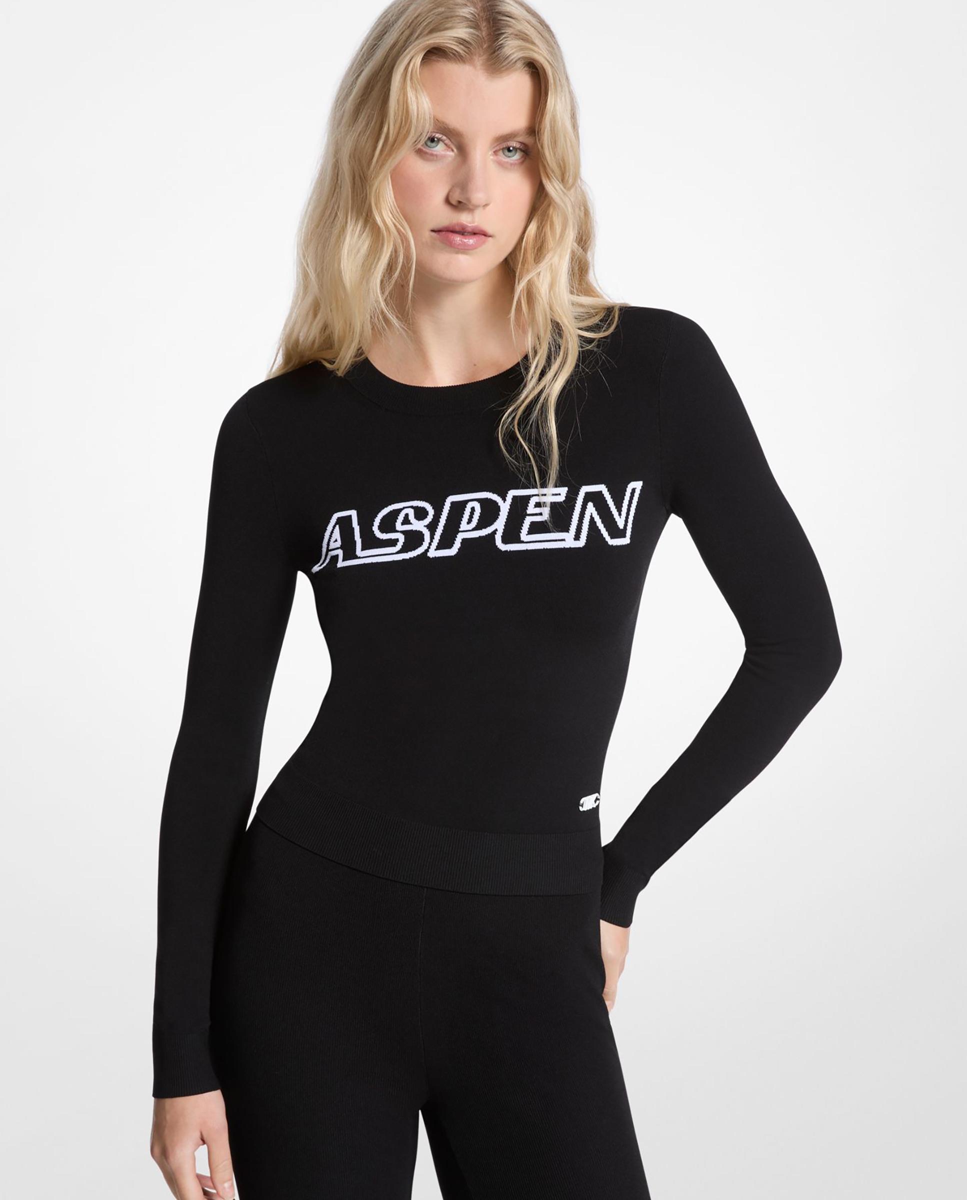 Camisola de Malha com Gola Redonda Preto-1