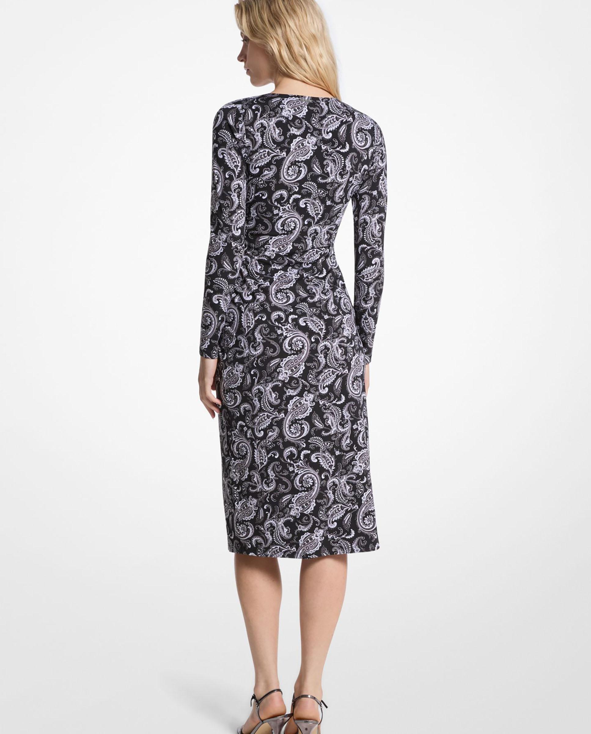 Vestido Midi de Malha Elástica com Estampado Antracite-2