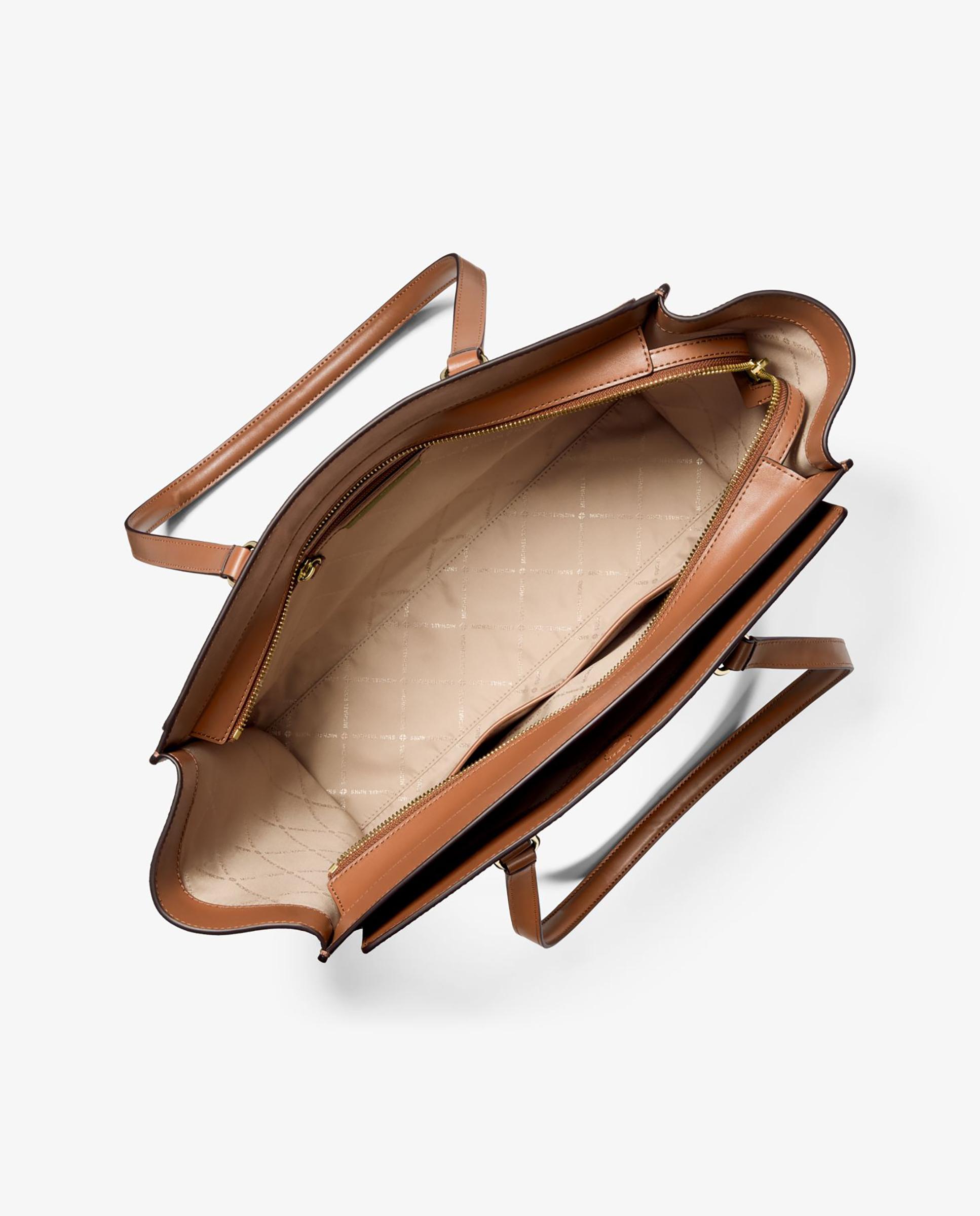 Mala Shopper Tote Becca Grande com Franjas e Logotipo Creme-2