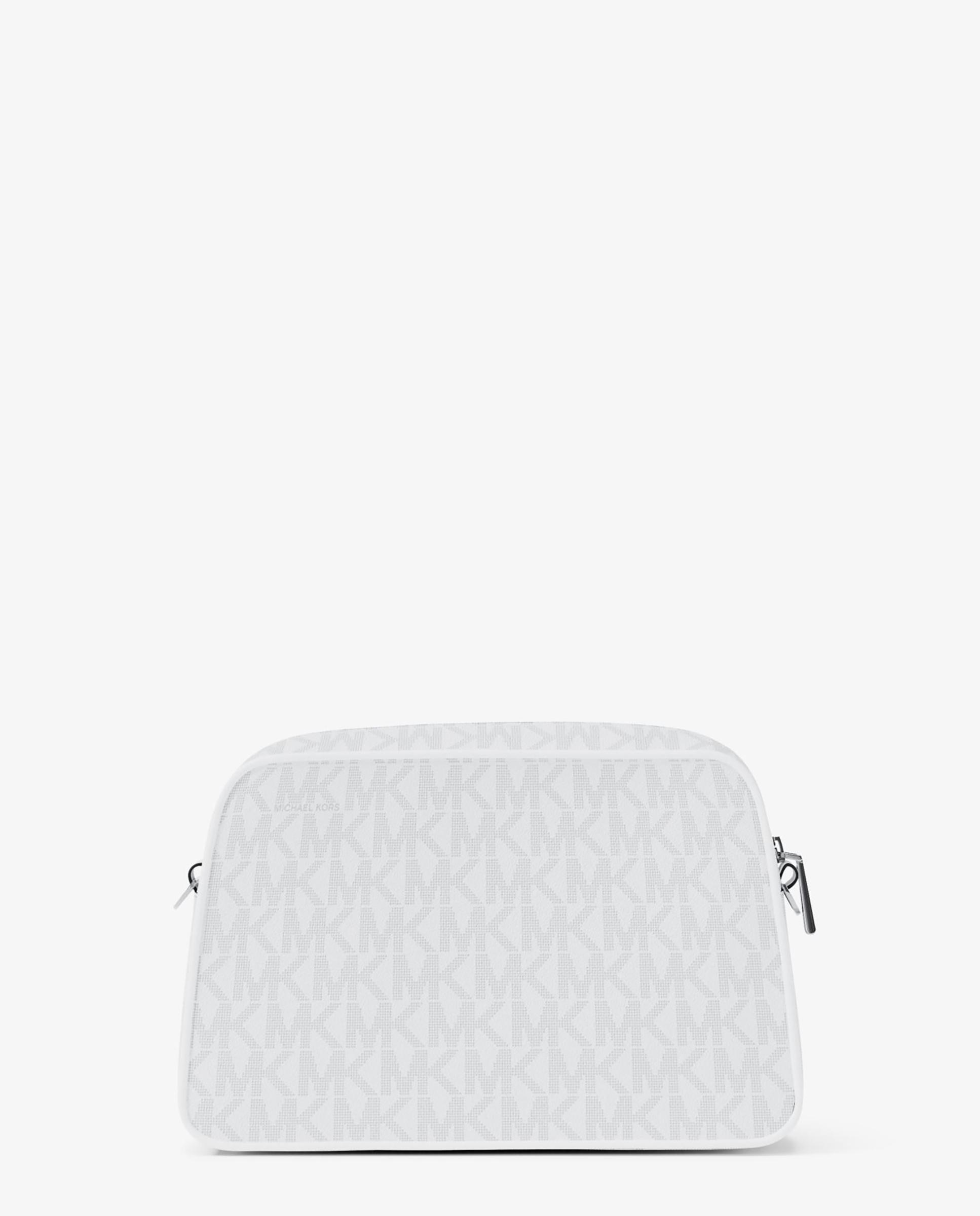 Mala a Tiracolo Jet Set Pequena com Logotipo Branco-3