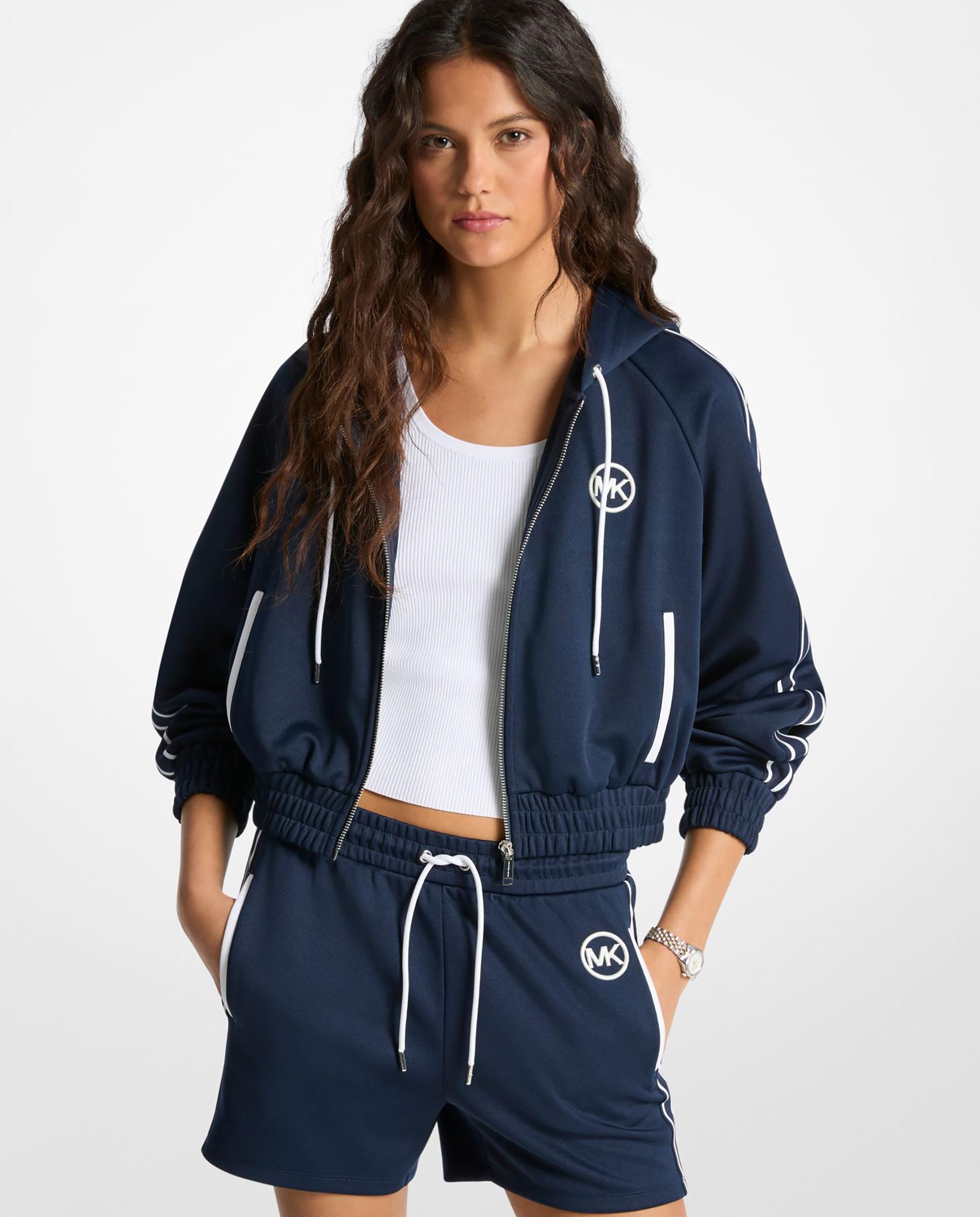 Imagem 0 de Sweatshirt de Piqué com Fecho Zip em Contraste