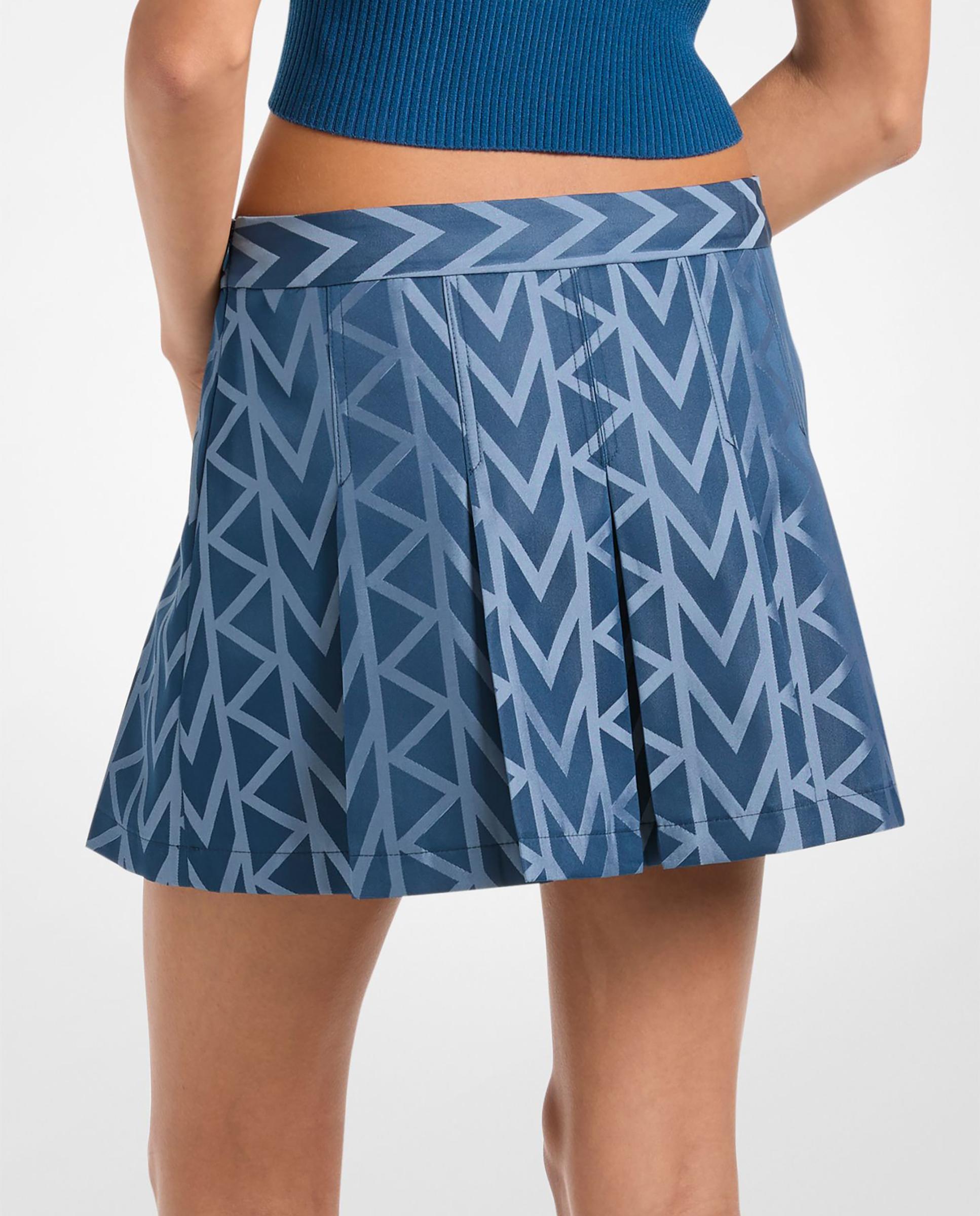 Minifalda plisada con logotipo mk2000 Azul-índigo-2