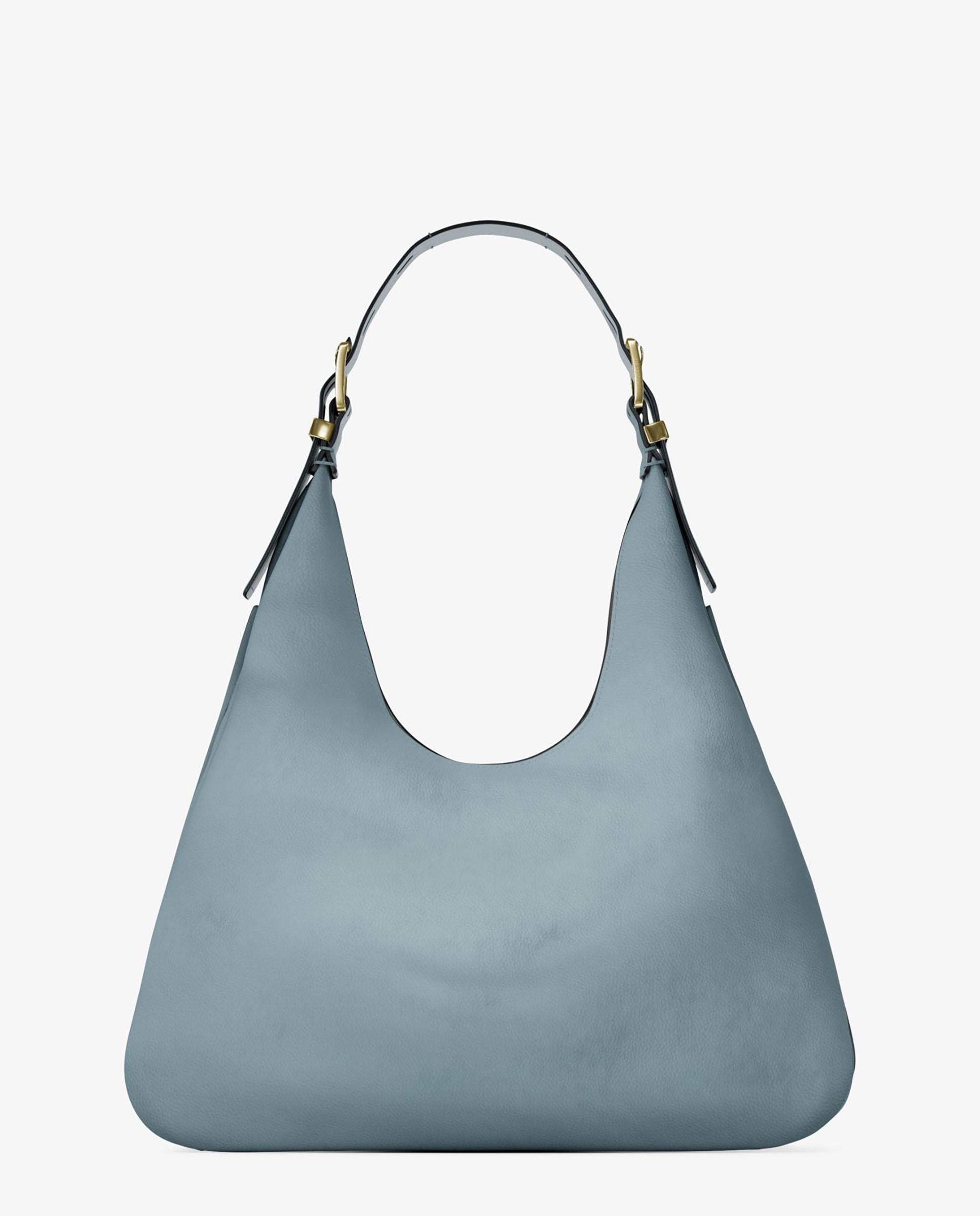 Mala de Ombro Hobo Nolita Boémia de Pele Nobuck Porcelana-5