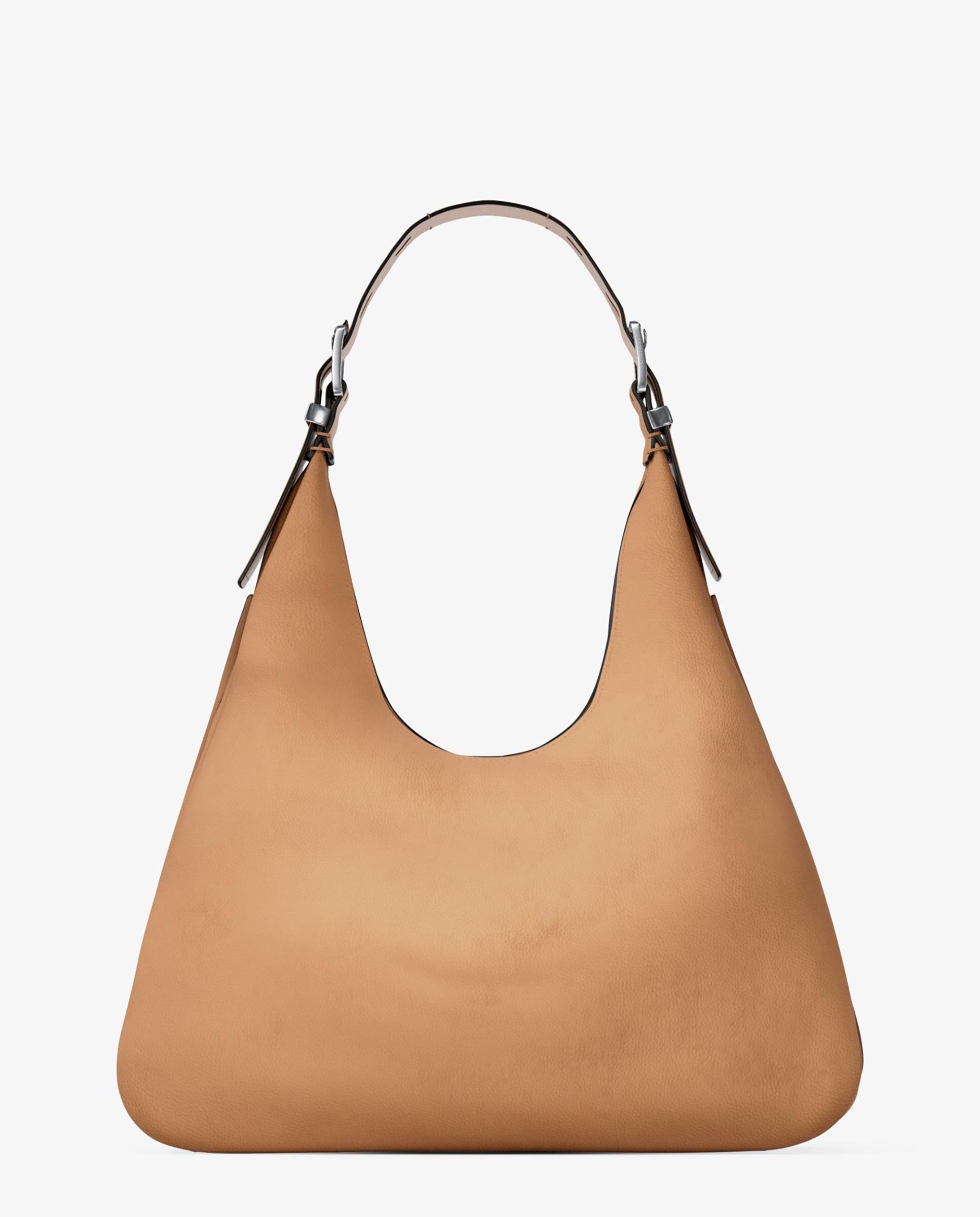 Mala de Ombro Hobo Nolita Grande de Nobuck Castanho-claro-5