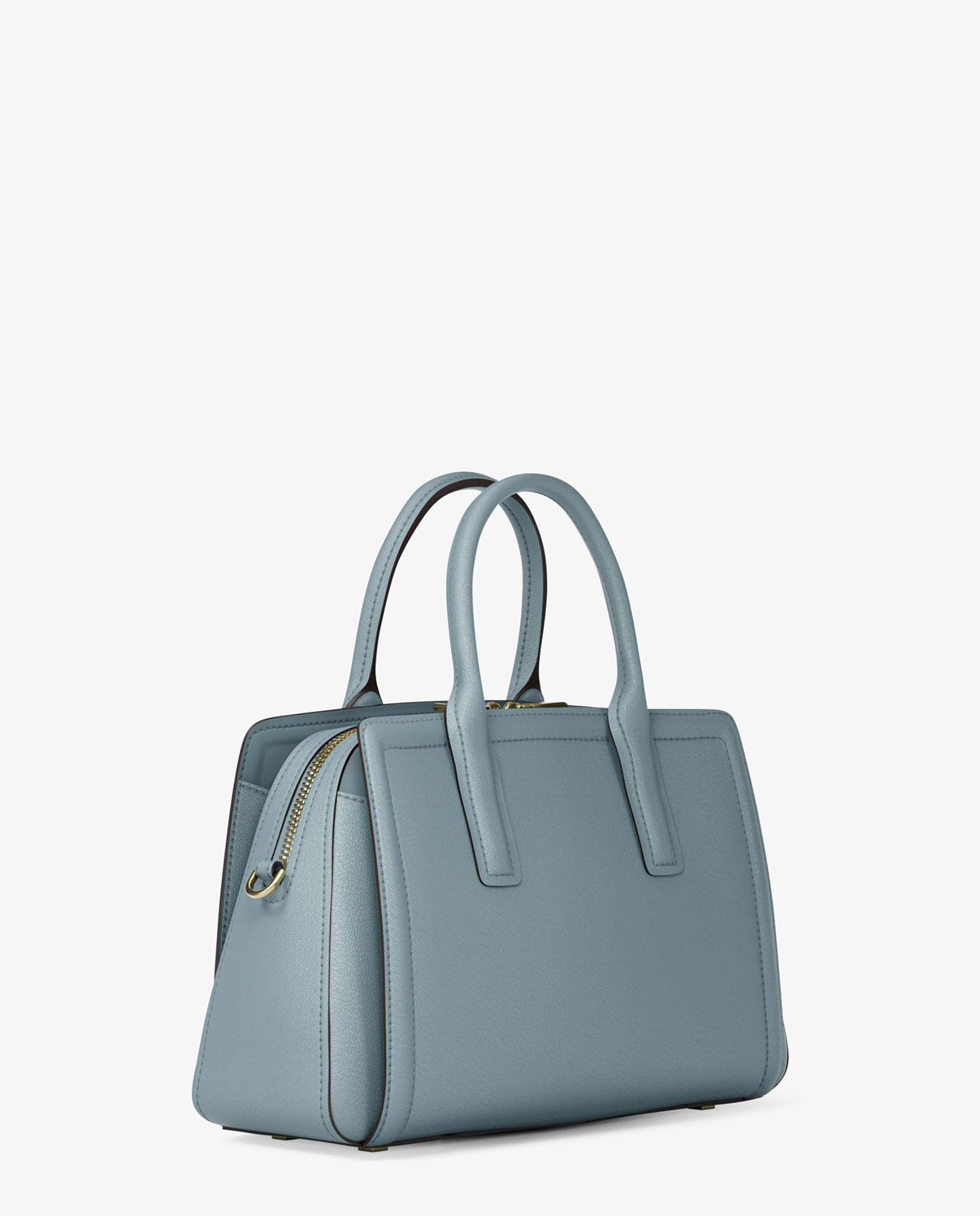 Mala a Tiracolo Satchel Laila Média de Pele Porcelana-3