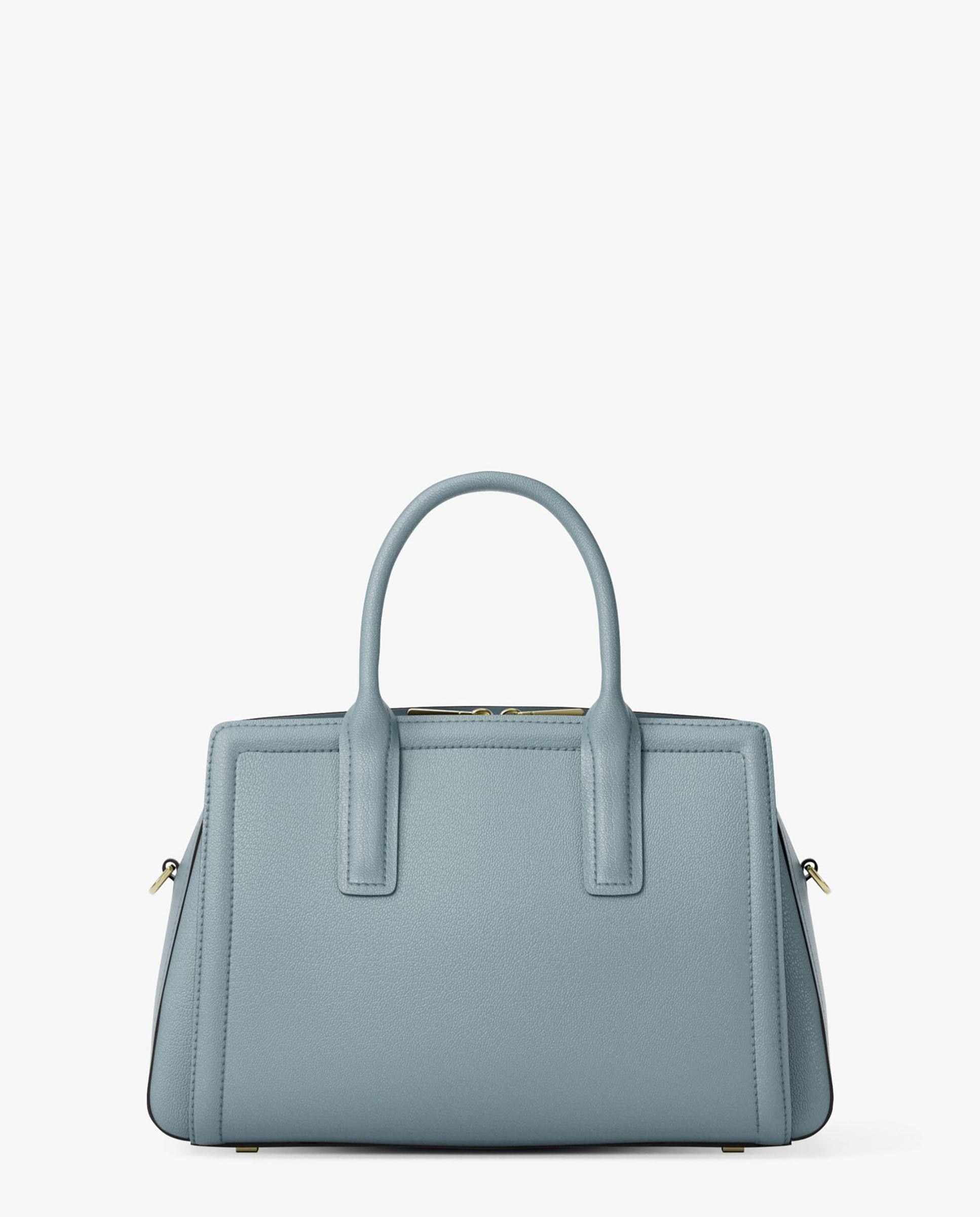 Mala a Tiracolo Satchel Laila Média de Pele Porcelana-5