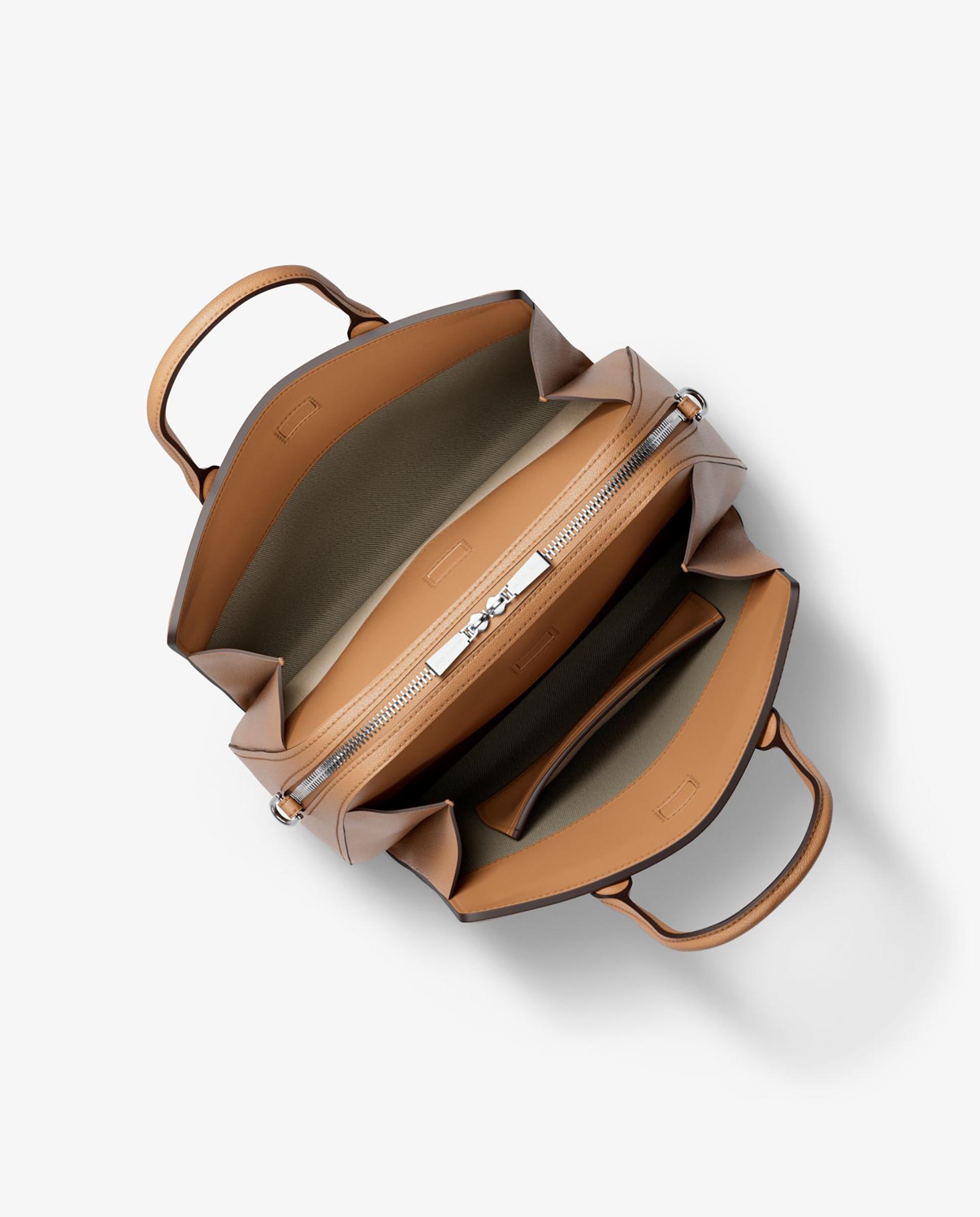 Mala a Tiracolo Satchel Laila Média de Pele Castanho-claro-2