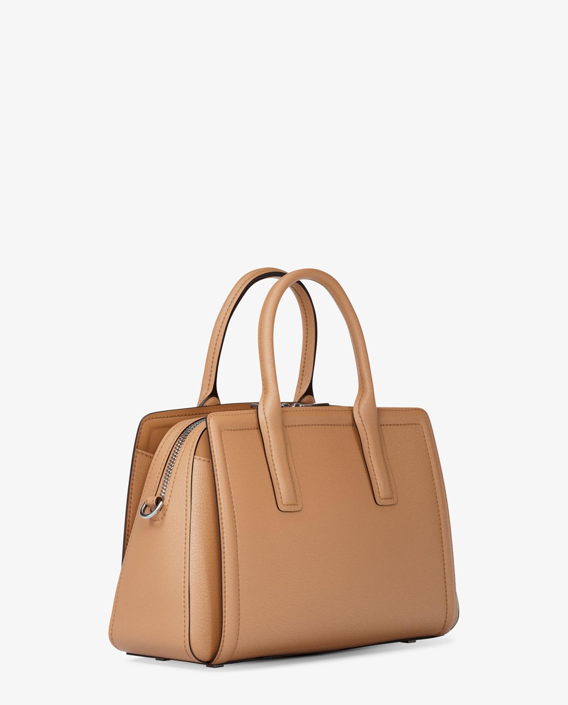 Mala a Tiracolo Satchel Laila Média de Pele Castanho-claro-5