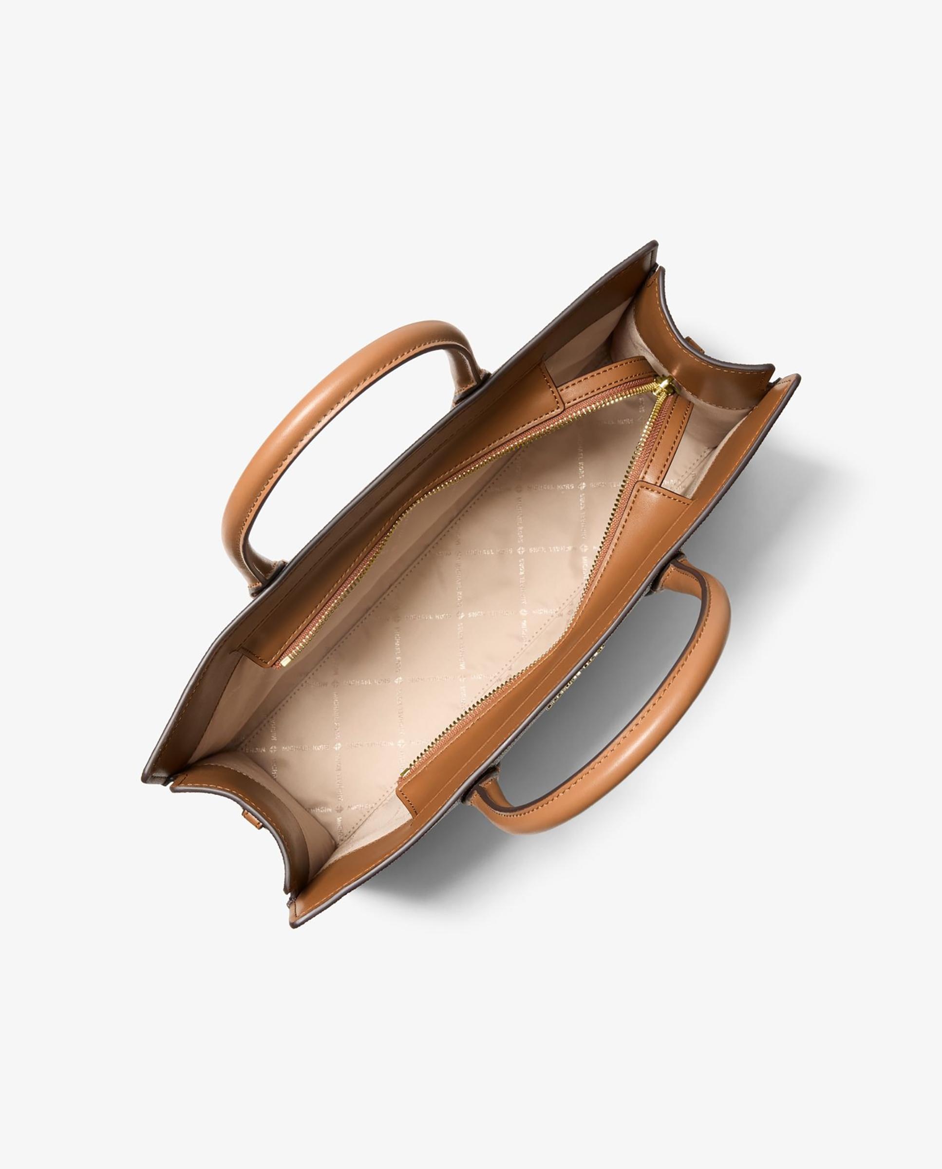 Mala a Tiracolo Satchel Scarlett Média com Logotipo Castanho-escuro-2