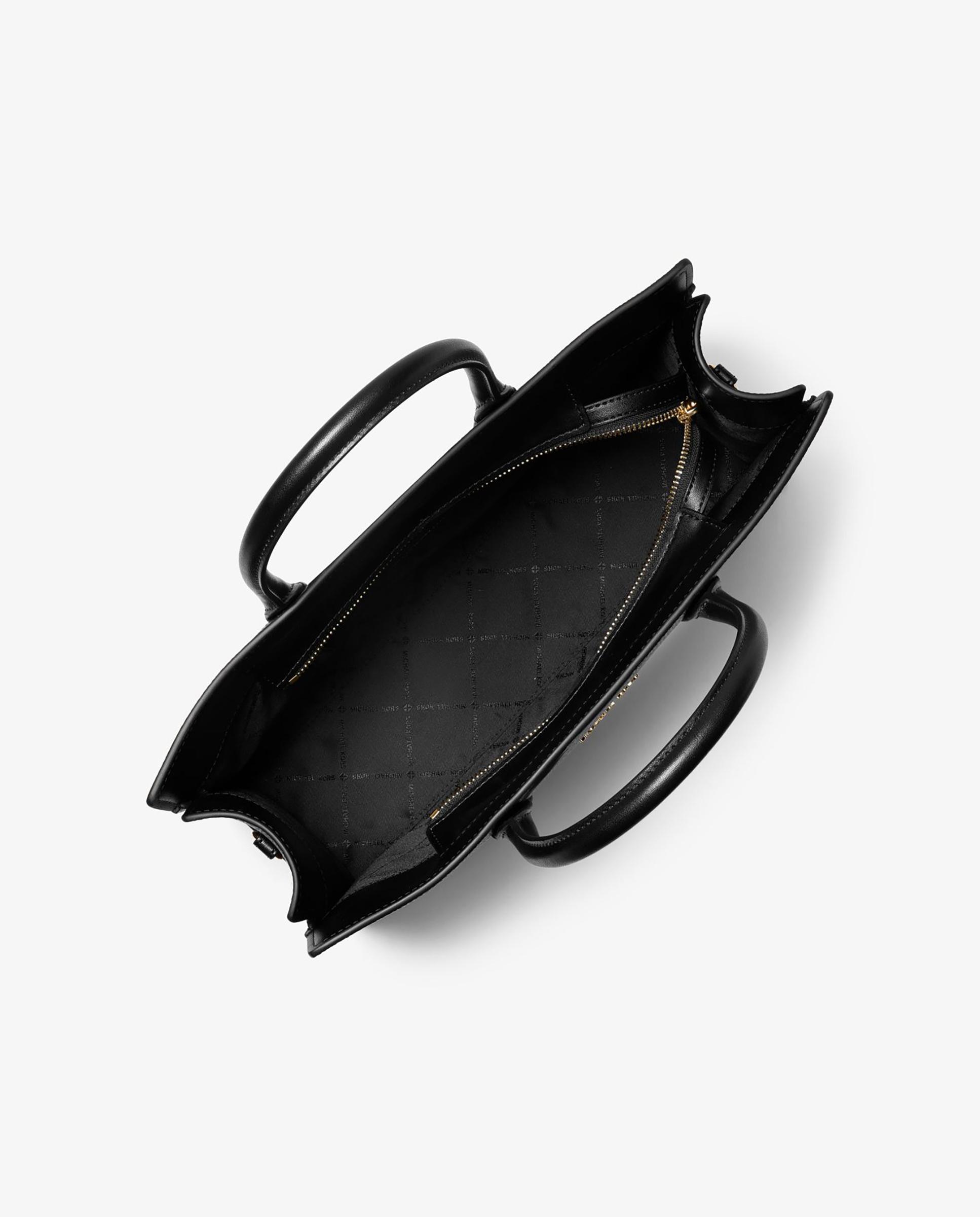 Mala a Tiracolo Satchel Scarlett Média de Pele Granulada Preto-2