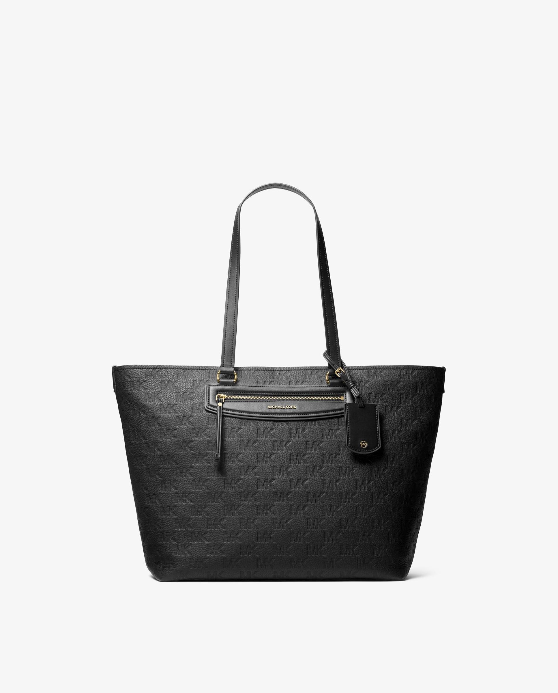 Imagem 0 de Mala Shopper Tote Jet Set Travel Extragrande de Pele com Logotipo em Relevo