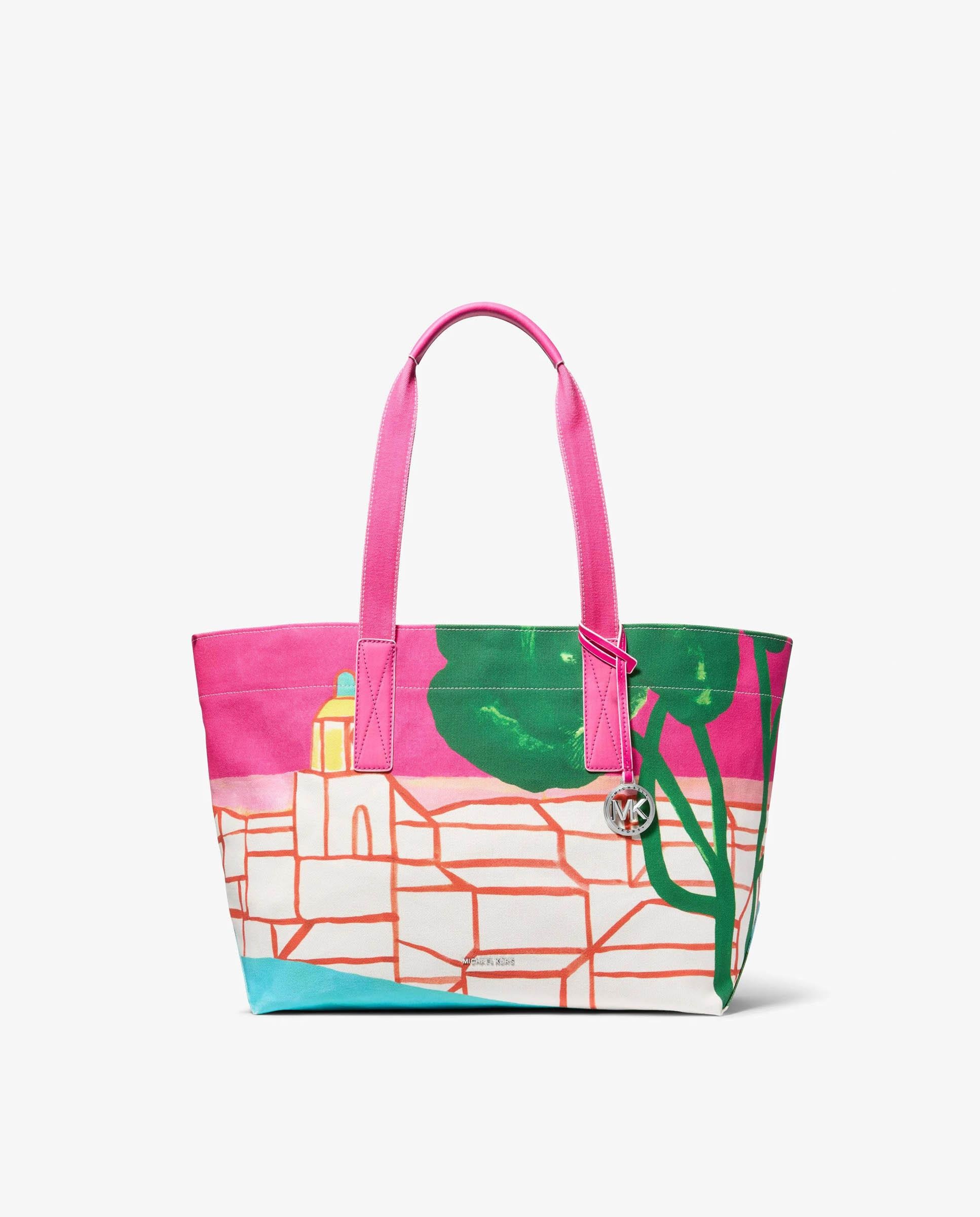 Imagem 0 de Mala Shopper Tote Grande de Lona de Algodão Michael Kors X Christina Zimpel