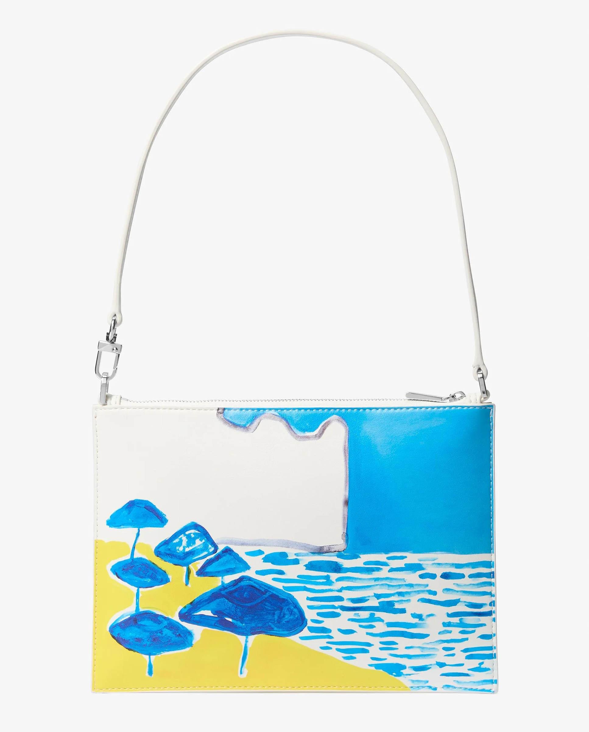 Mala de Mão Jet Set Extragrande Michael Kors X Christina Zimpel Azul / Branco-3