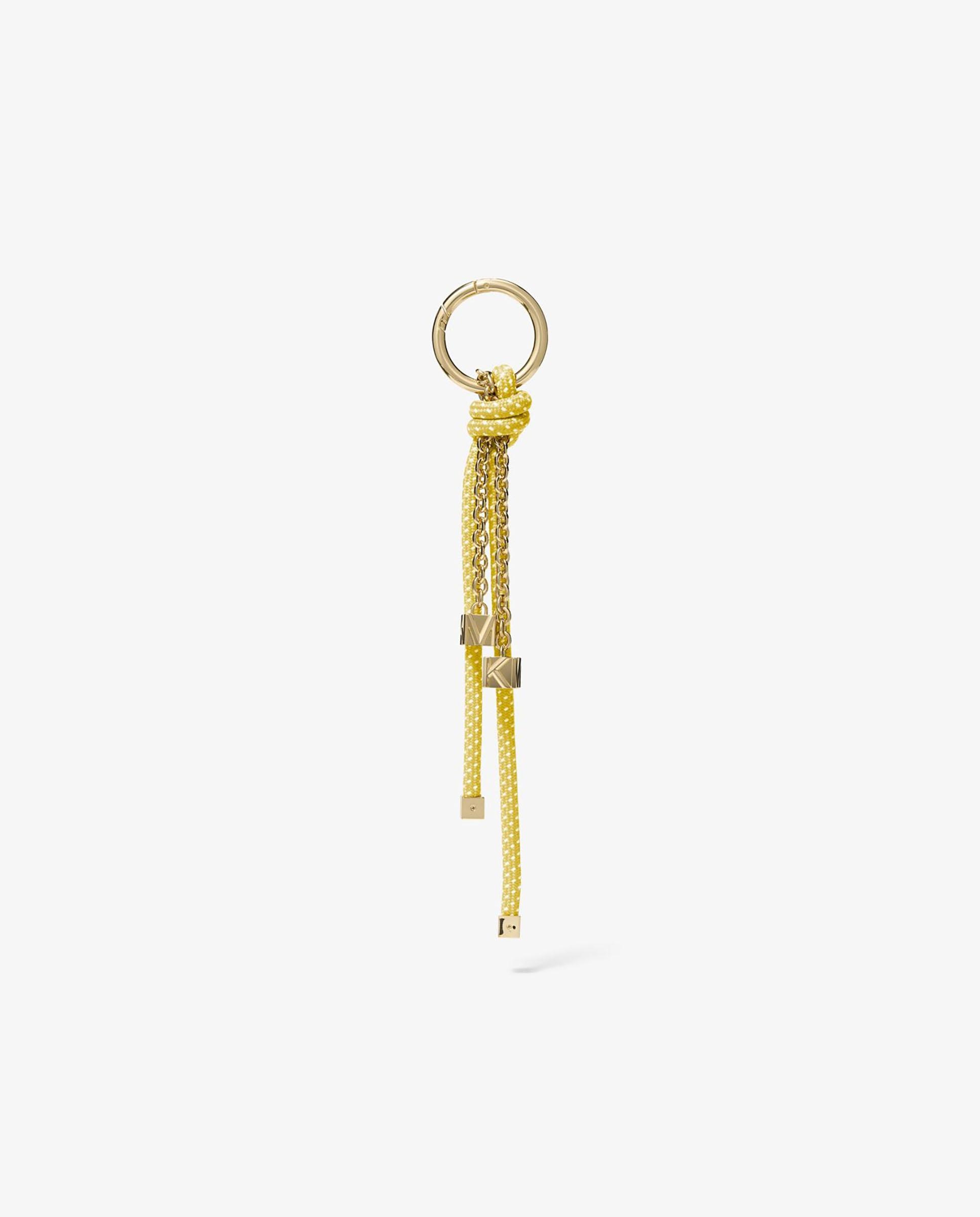 Adorno para Mala em Dourado com Cordão Moteado Amarelo-1