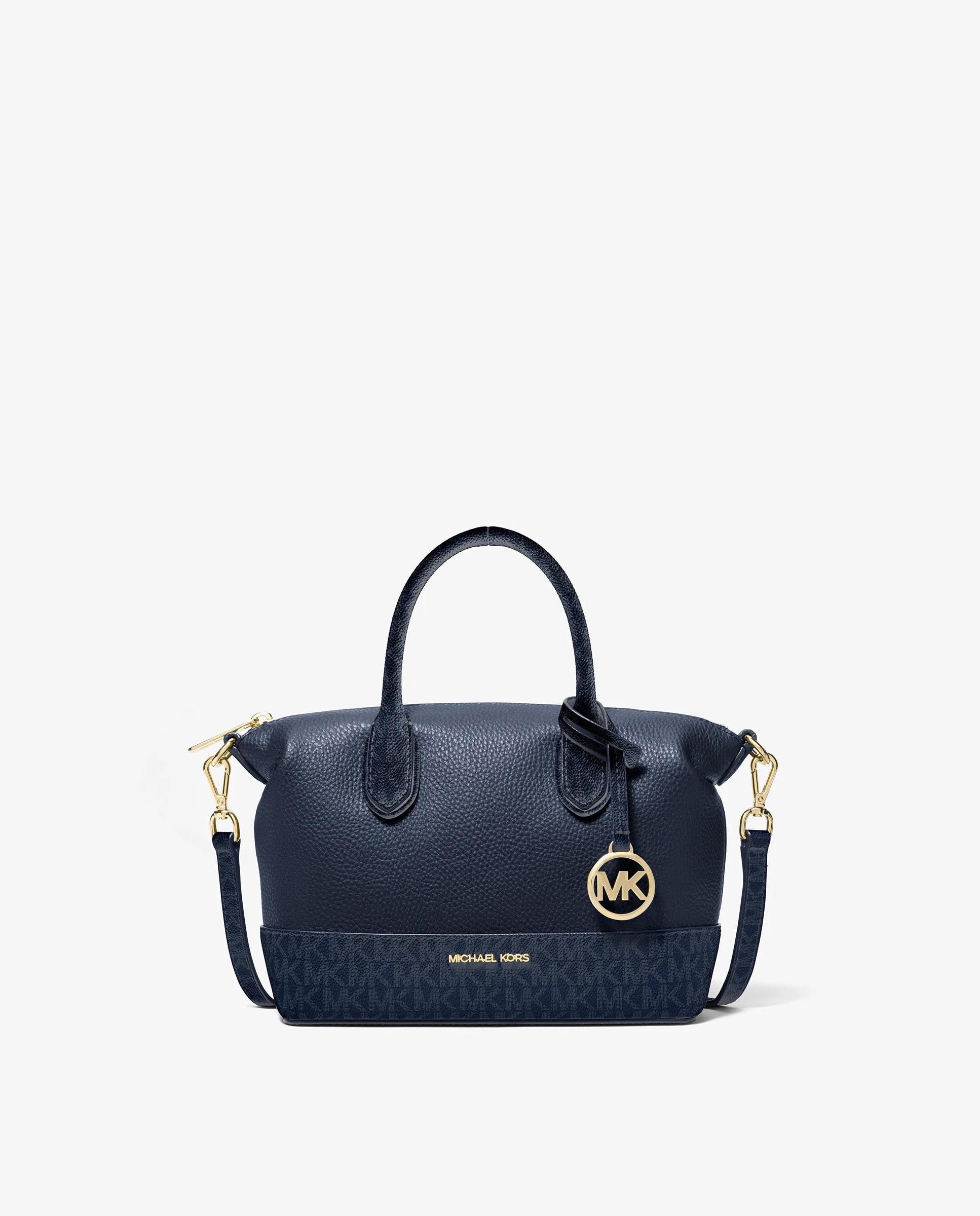 Imagem 0 de Mala a Tiracolo Satchel Hyde Pequena de Tecido Granulado com Logotipo