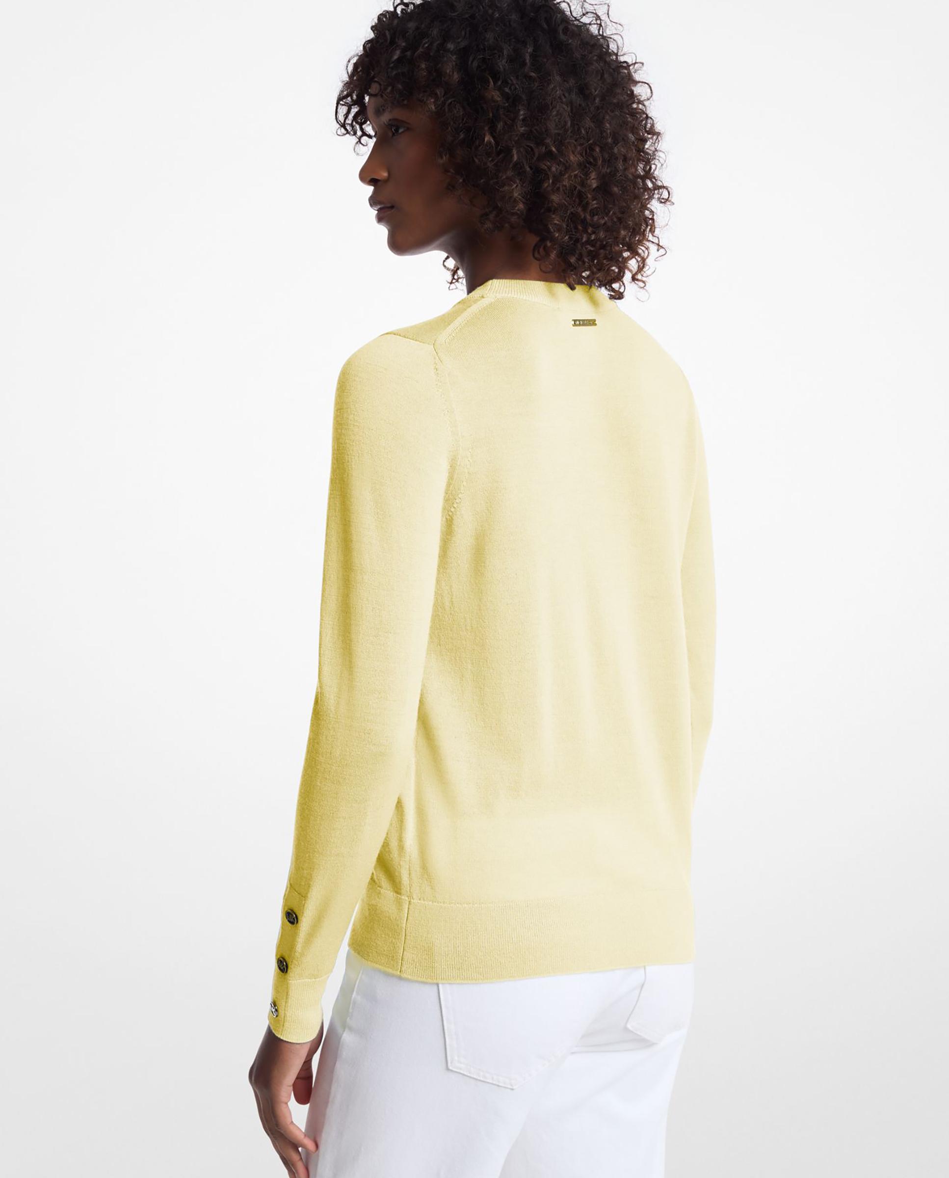 Camisola de Lã Merino com Gola Redonda Limão-2
