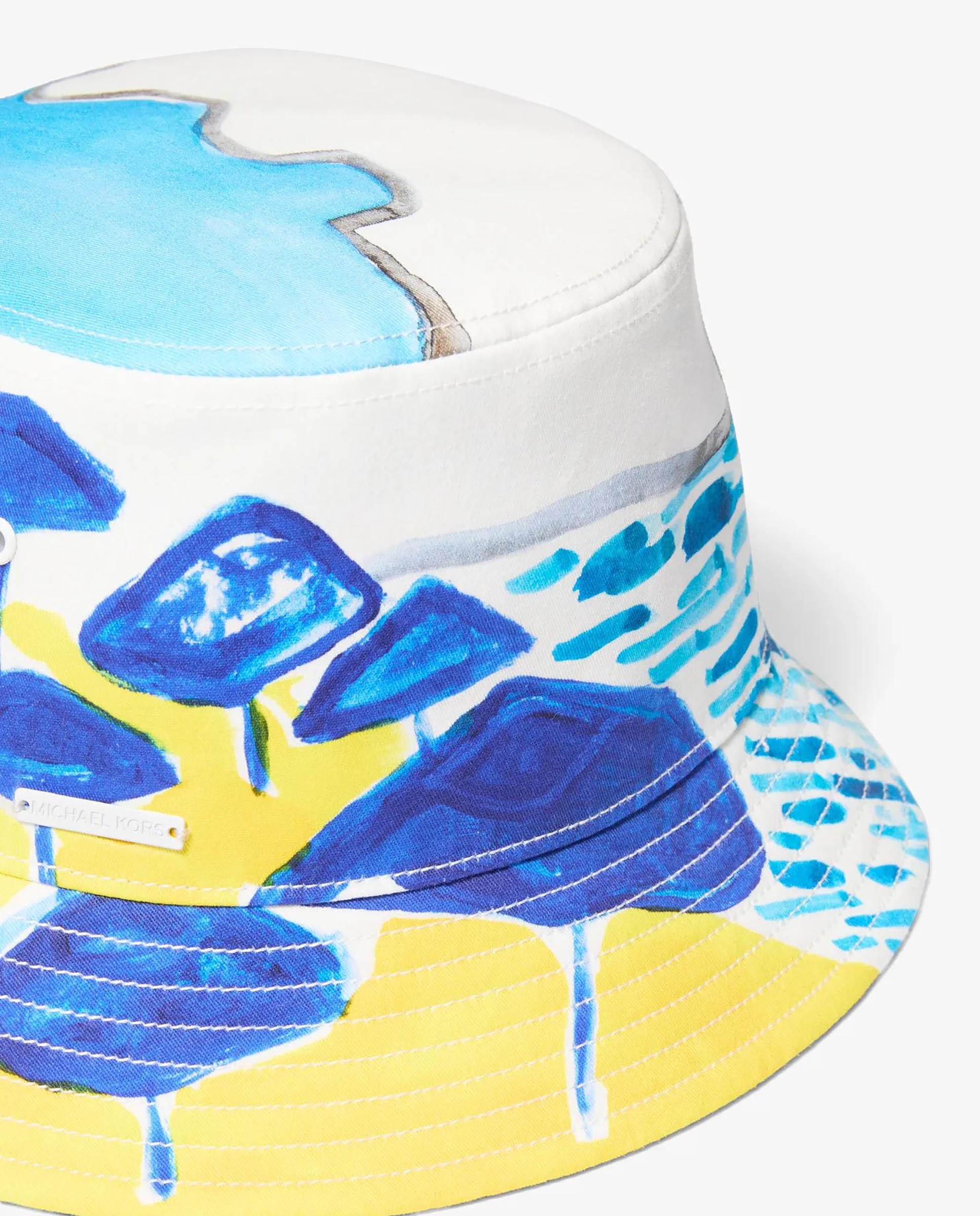 Chapéu Tipo Pescador de Sarja de Algodão Michael Kors X Christina Zimpel Azul / Branco-2