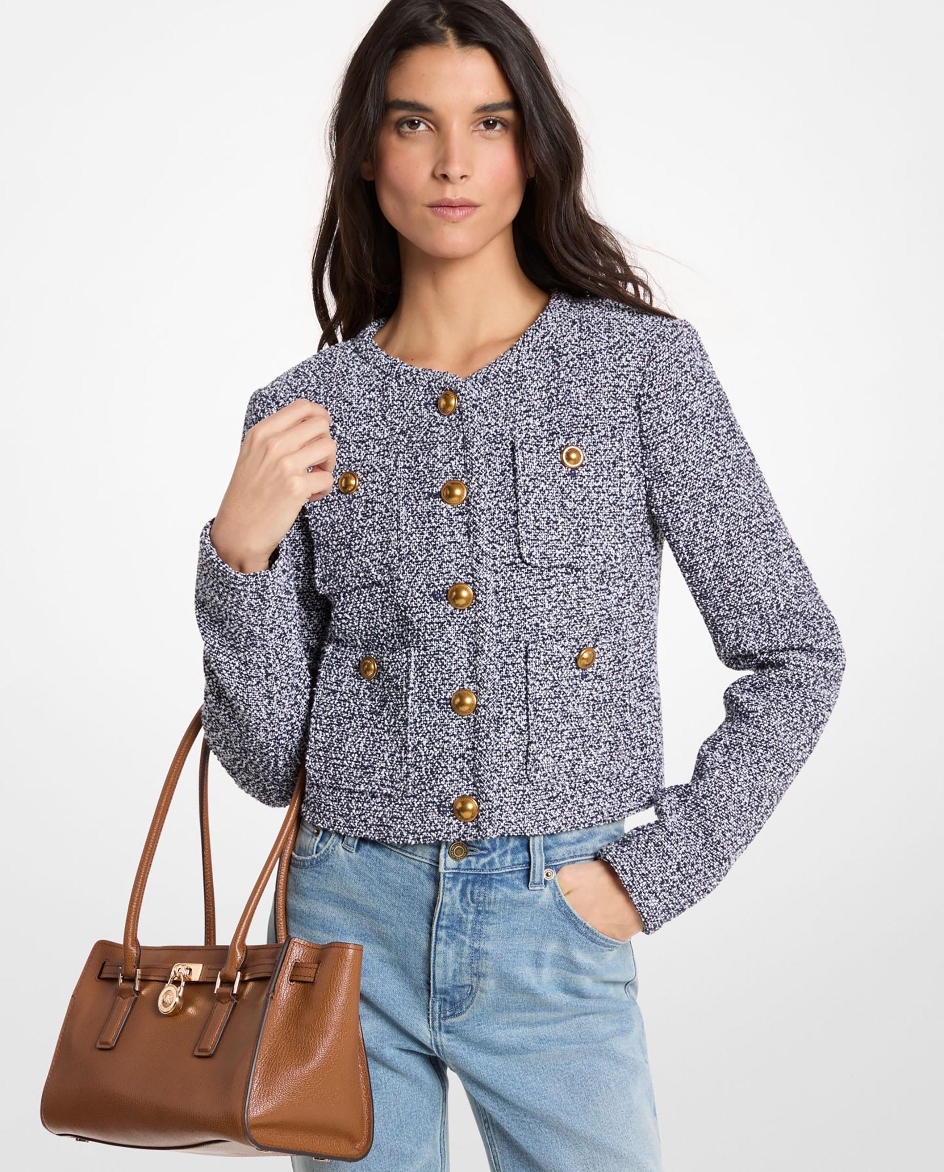 Imagem 0 de Chaqueta de mujer de tweed con botones en contraste