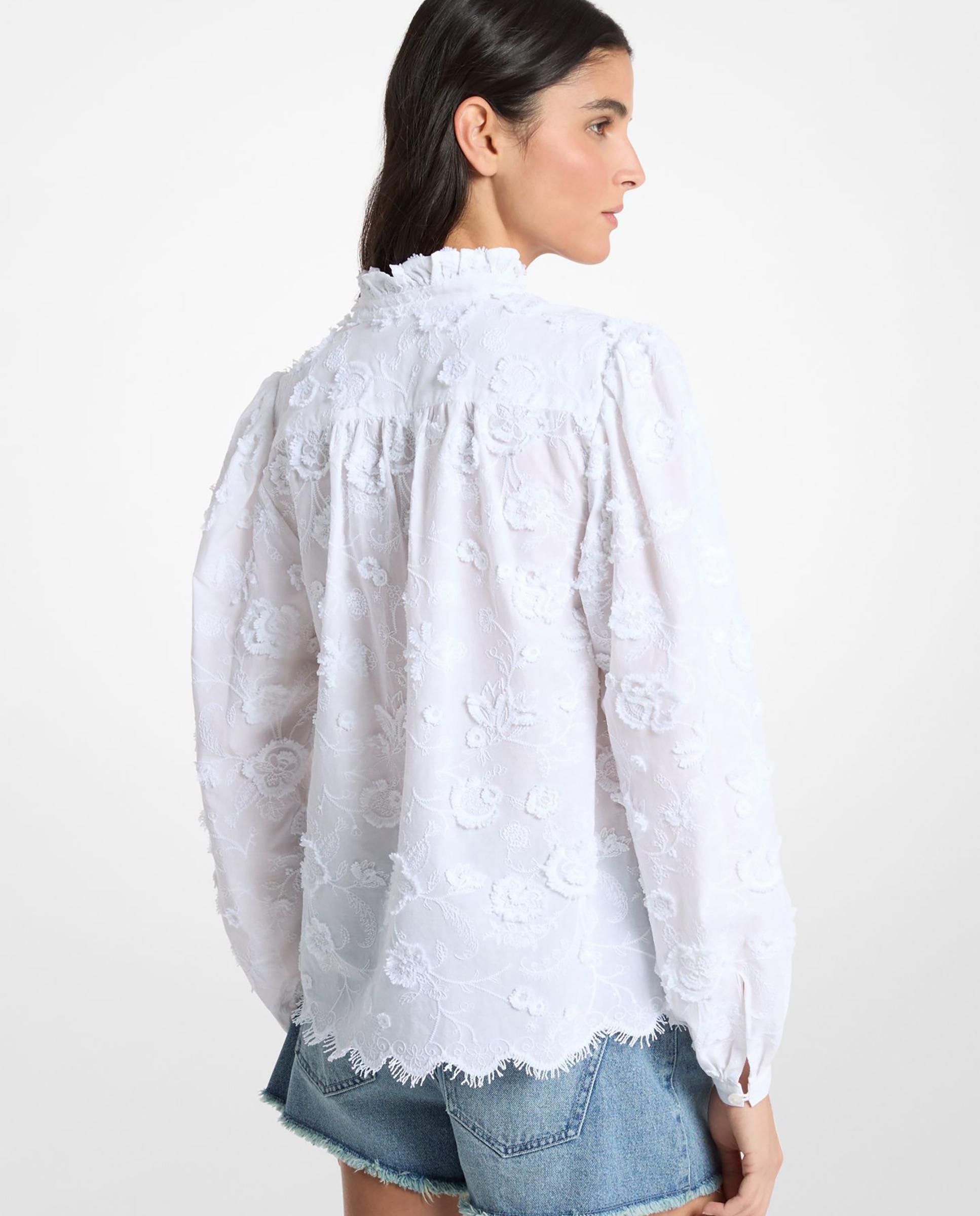 Blusa em Algodão 100% com Bordado Floral Branco-2