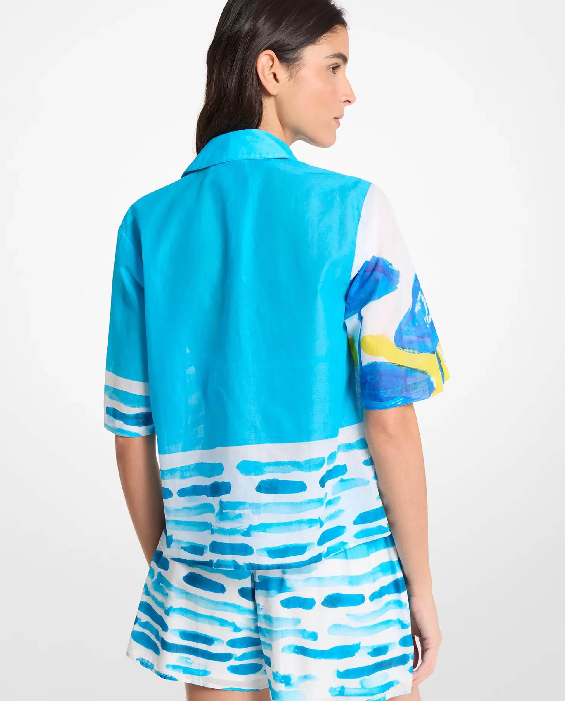 Camisa em Algodão 100% Michael Kors X Christina Zimpel Azul/Branco-2