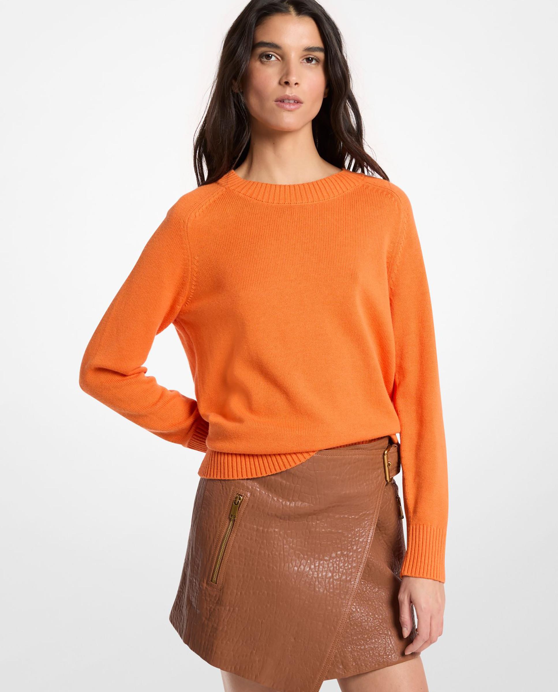 Camisola de Lã e Algodão Laranja-1