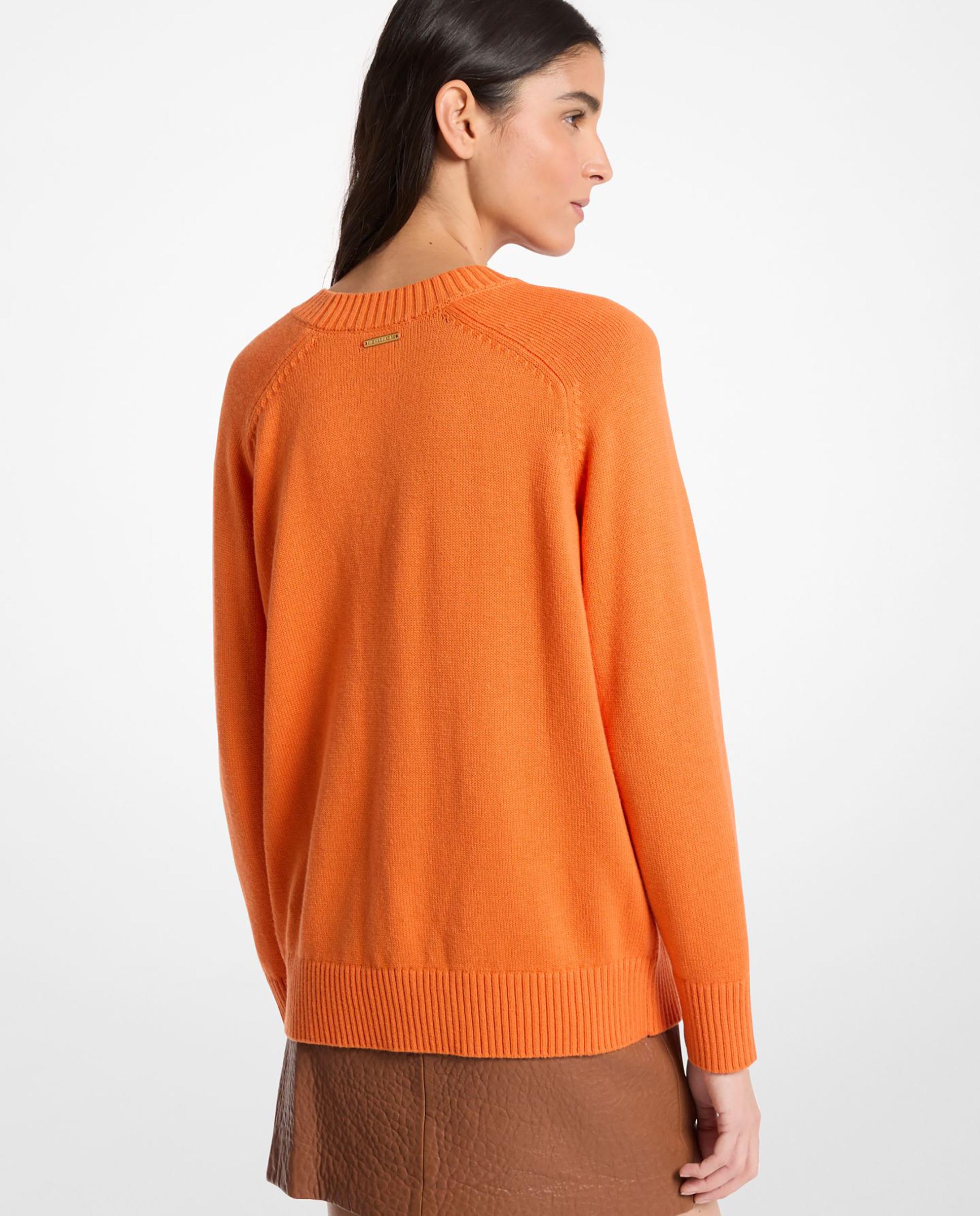 Camisola de Lã e Algodão Laranja-2