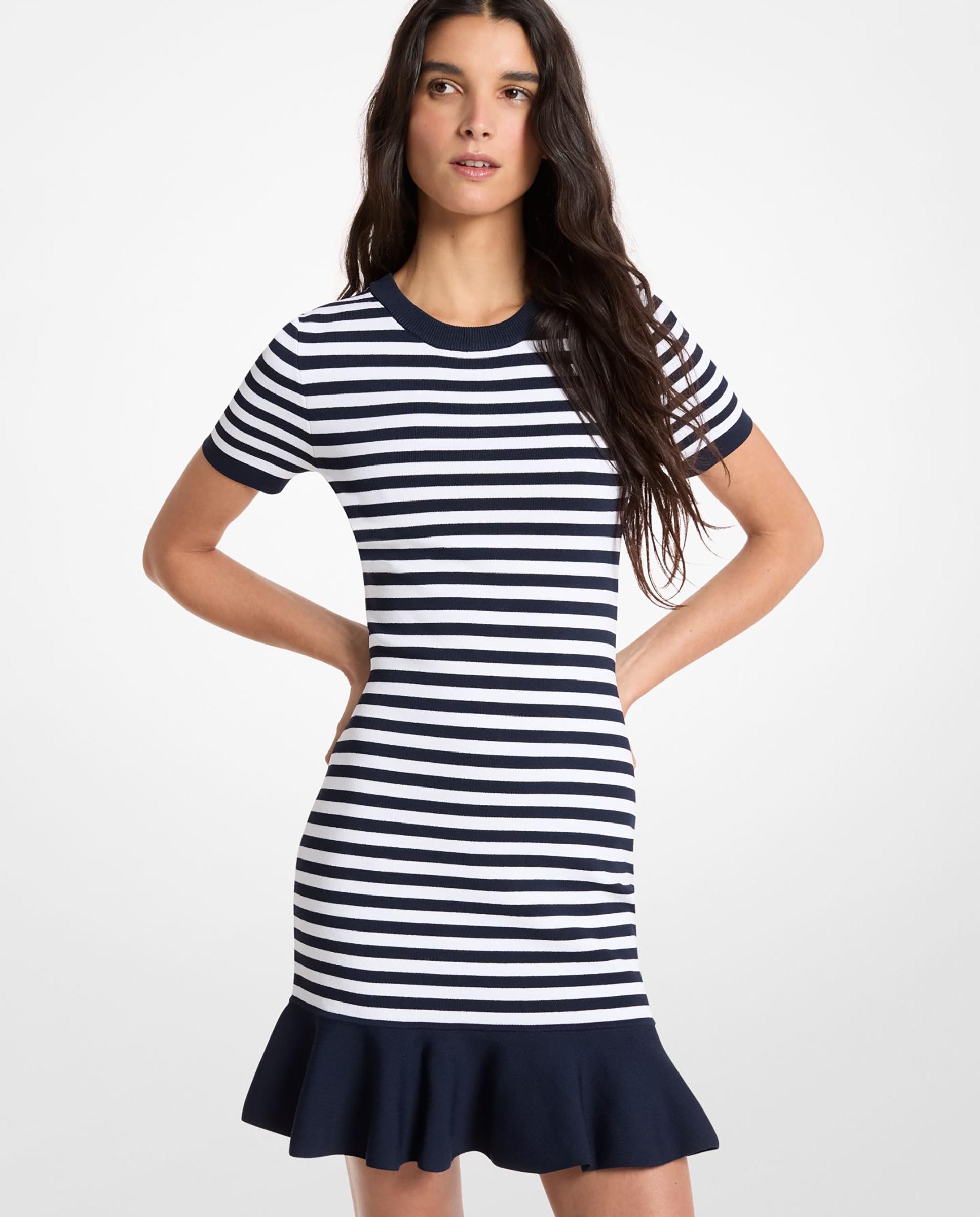 Imagem 0 de Vestido Curto Elástico com Folho na Bainha