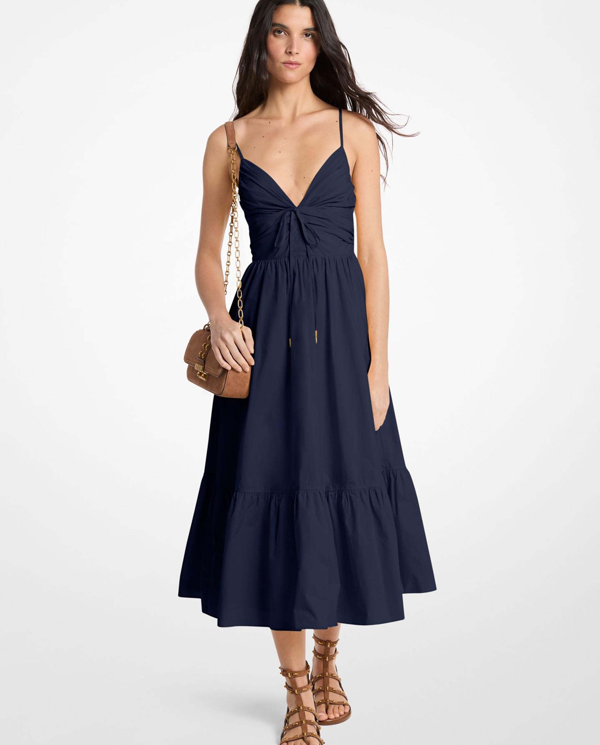 Imagem 0 de Vestido midi 100% popelina de algodón con volante