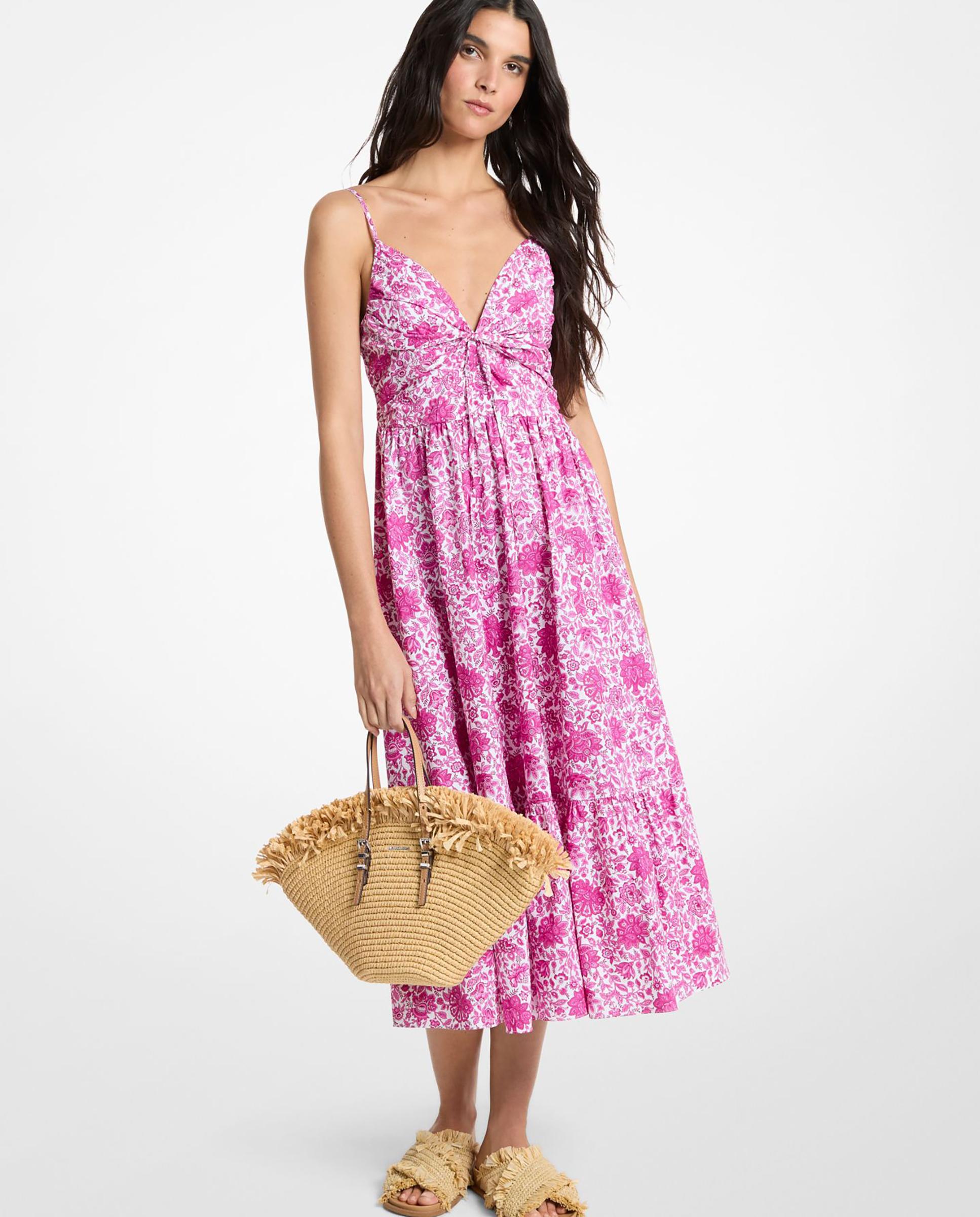 Imagem 0 de Vestido Midi 100% Algodão com Estampado Floral
