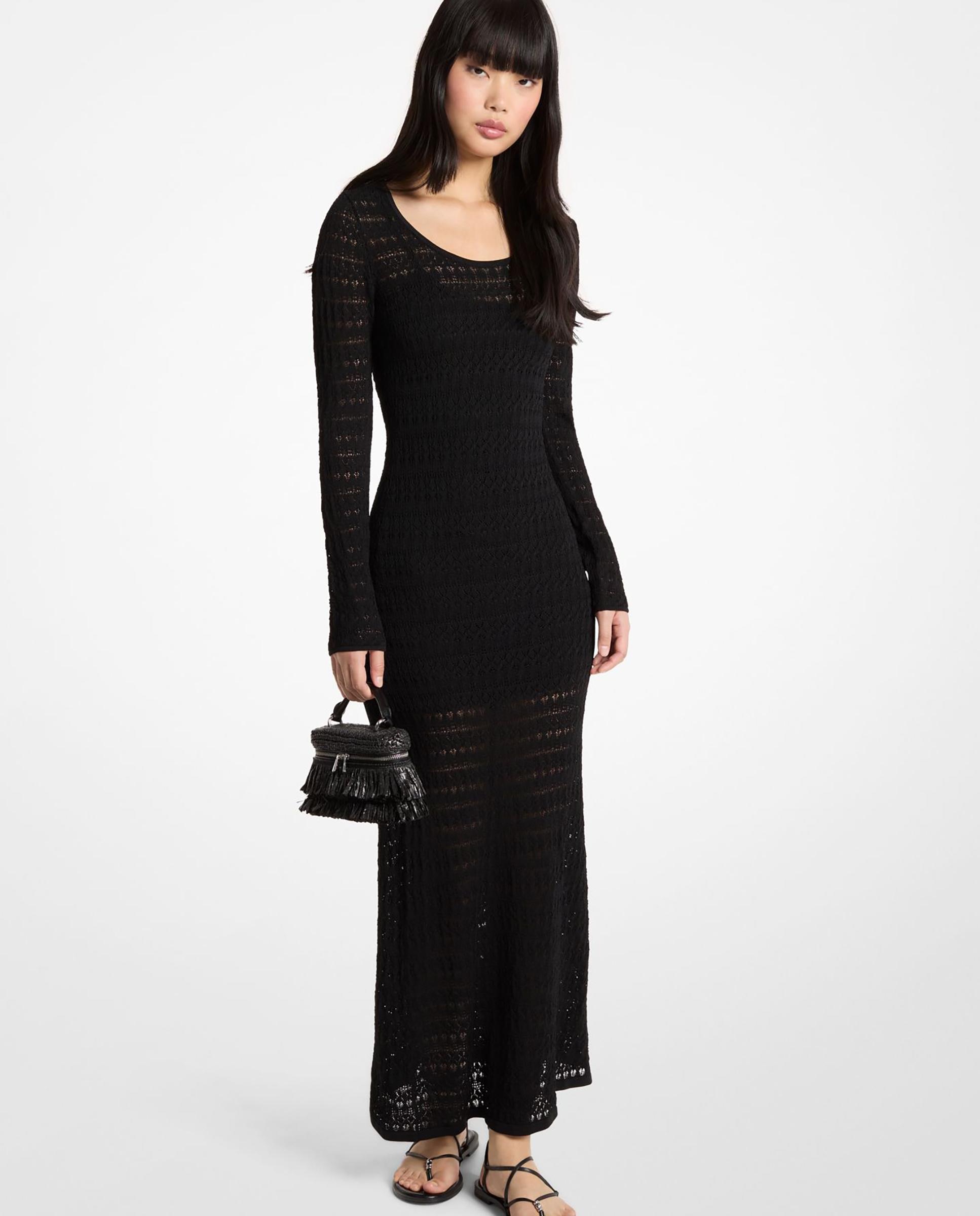 Imagem 0 de Vestido Comprido de Malha Pointelle Elástico