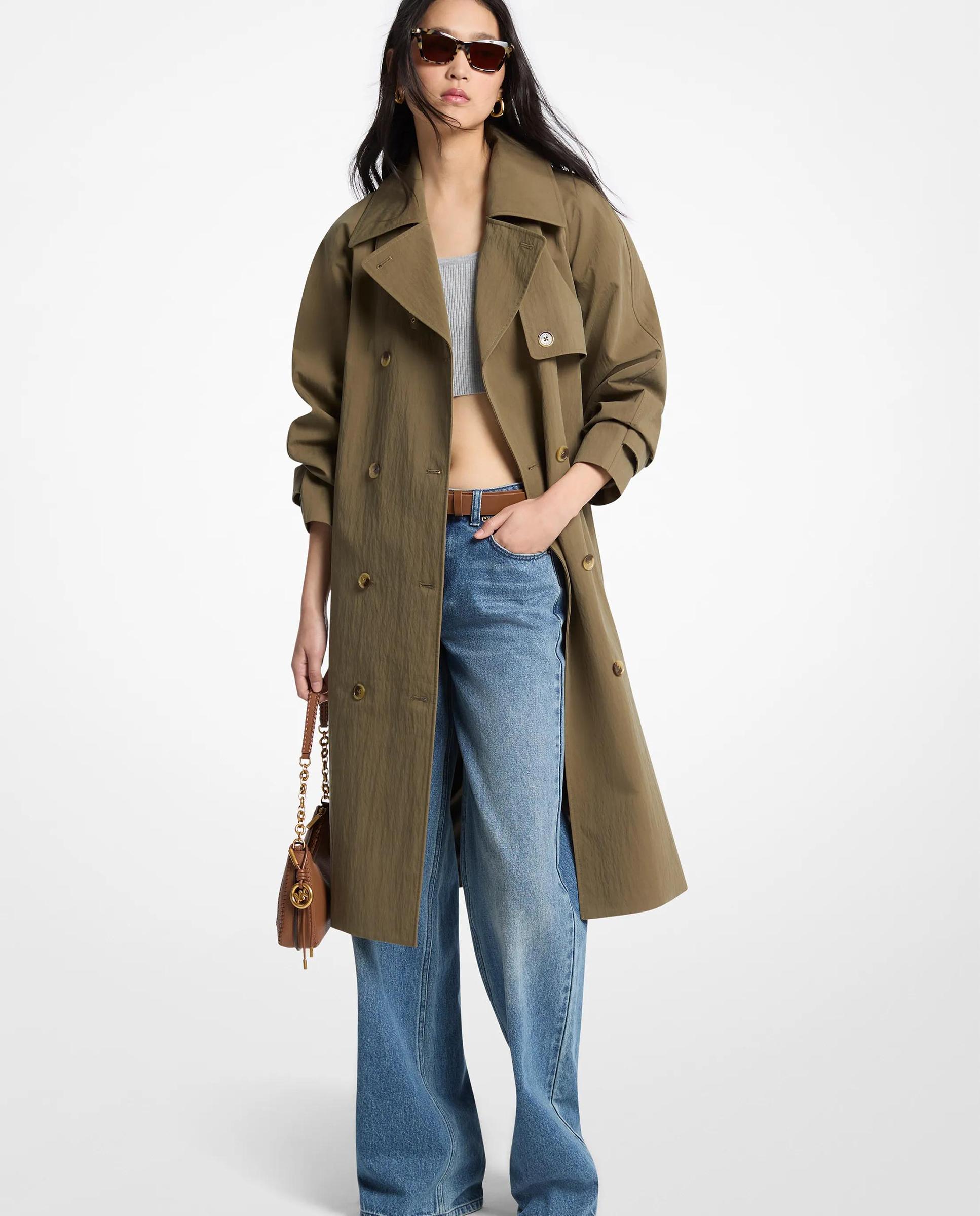 Imagem 0 de Gabardina Oversize de Algodão Lavado e Nylon