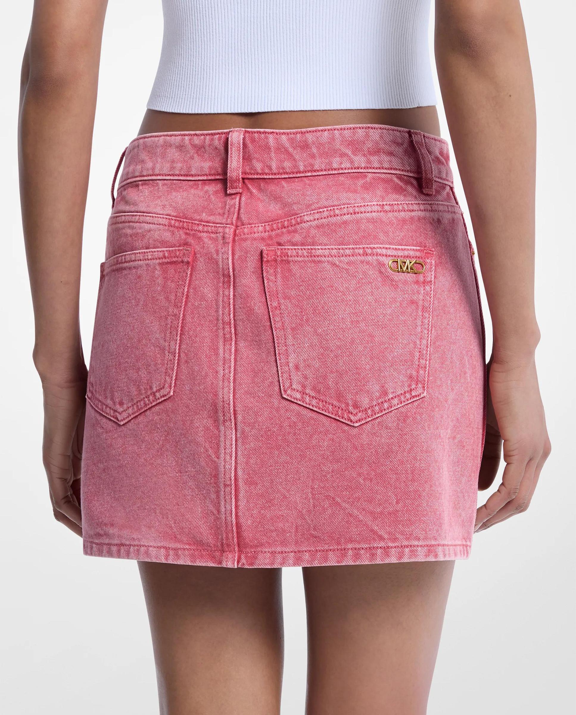 Minissaia Jeans 100% Algodão Rosa-2