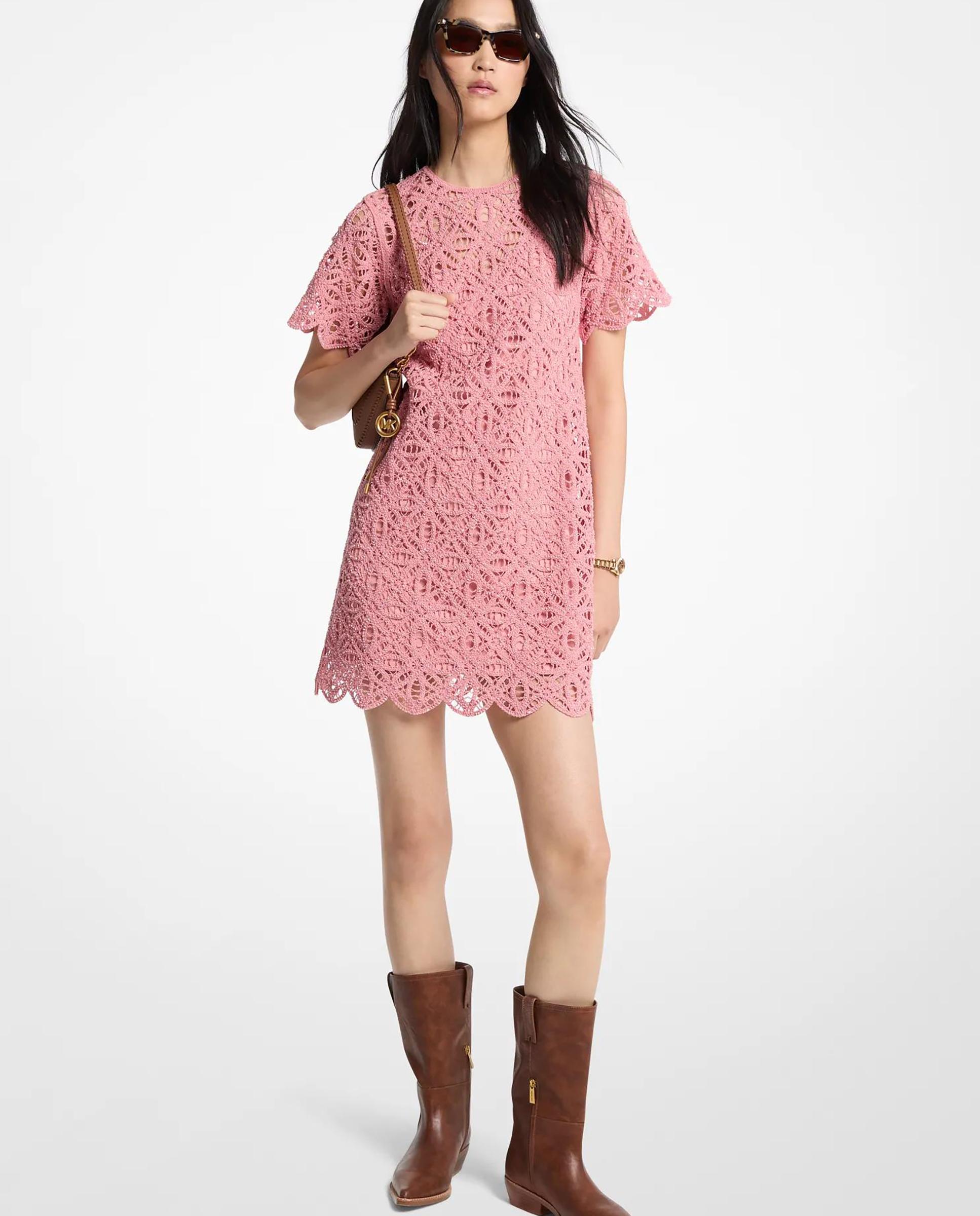 Imagem 0 de Vestido Curto 100% Algodão com Efeito Croché