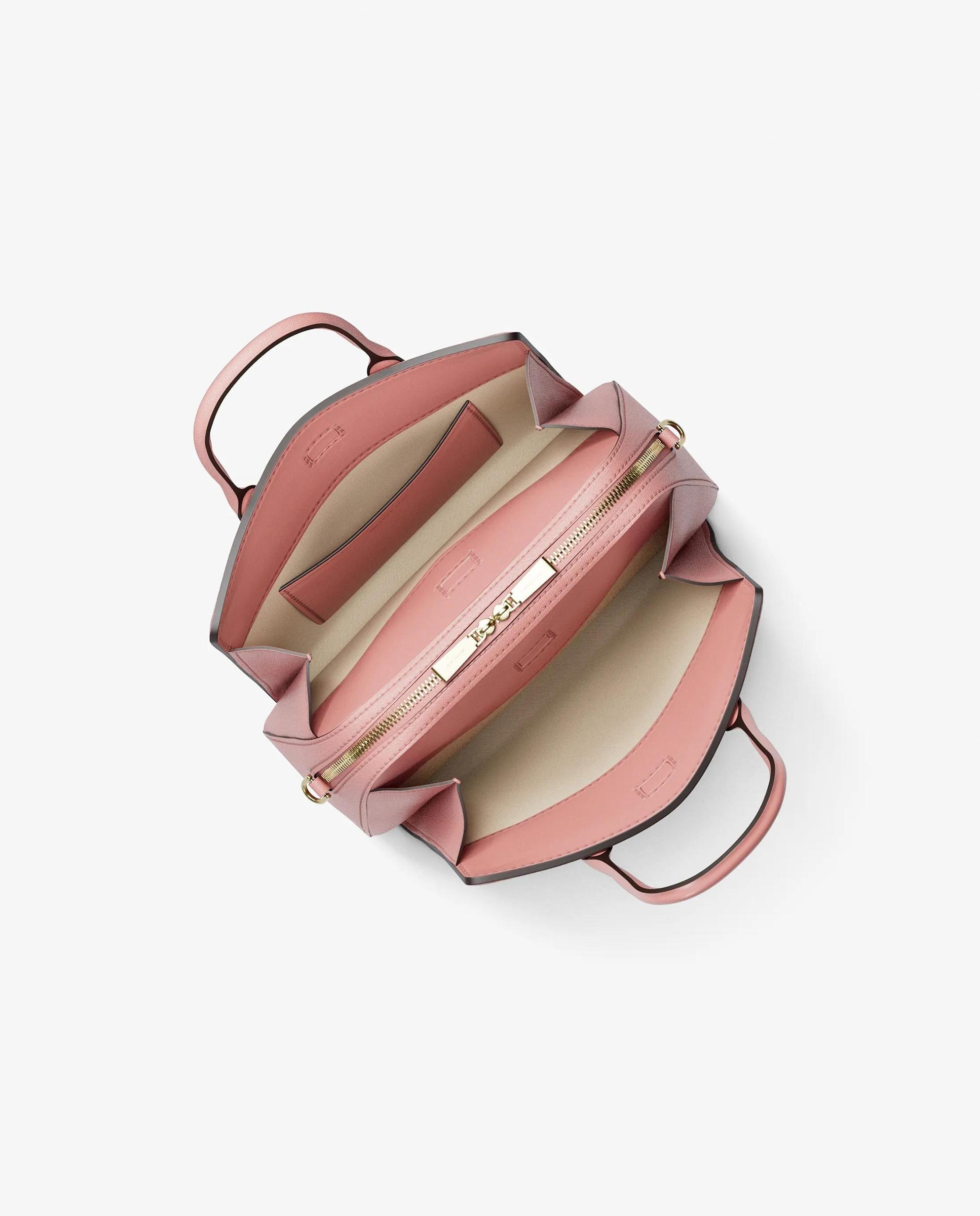 Mala a Tiracolo Satchel Laila Pequena com Logotipo Rosa-pastel-2