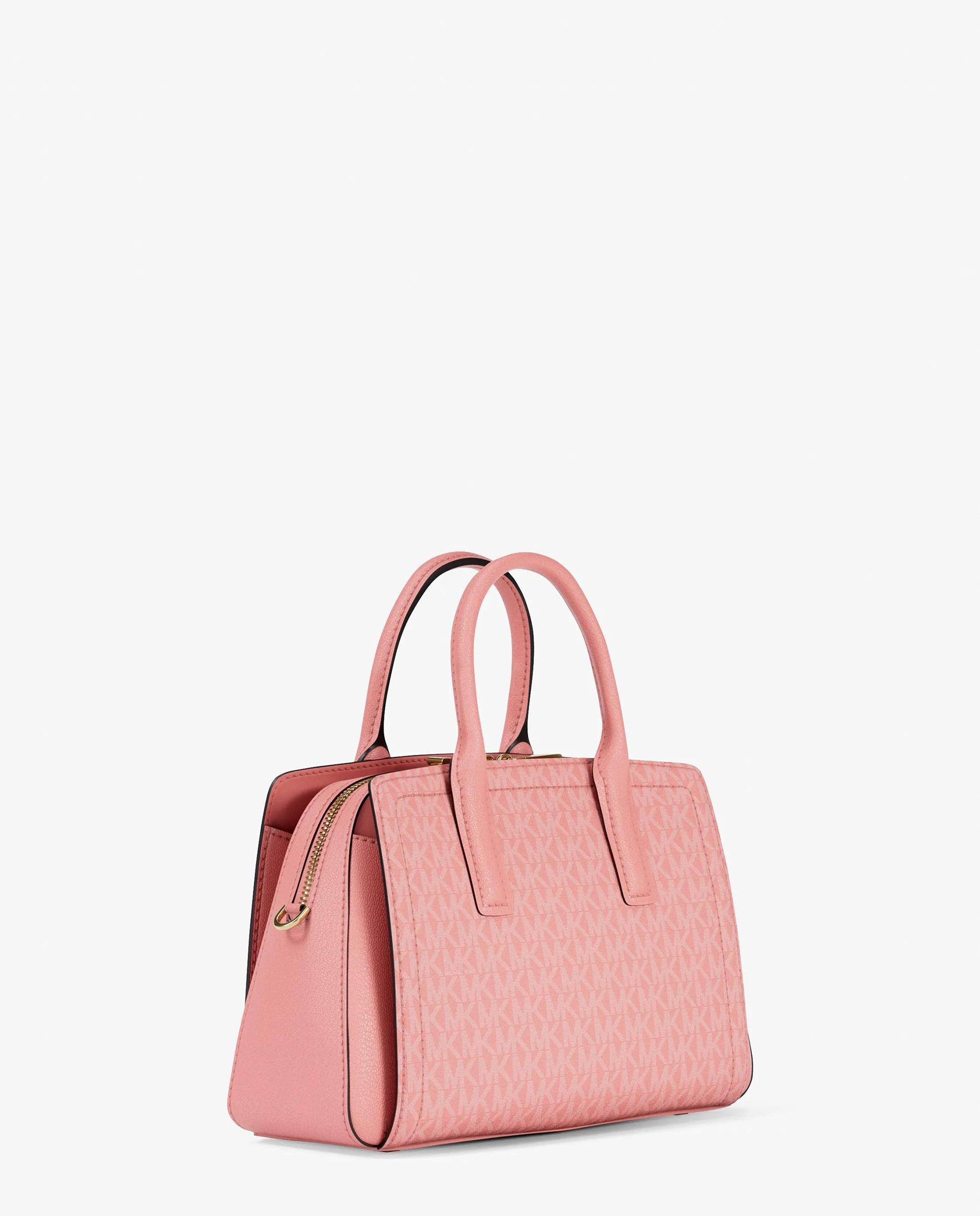 Mala a Tiracolo Satchel Laila Pequena com Logotipo Rosa-pastel-3
