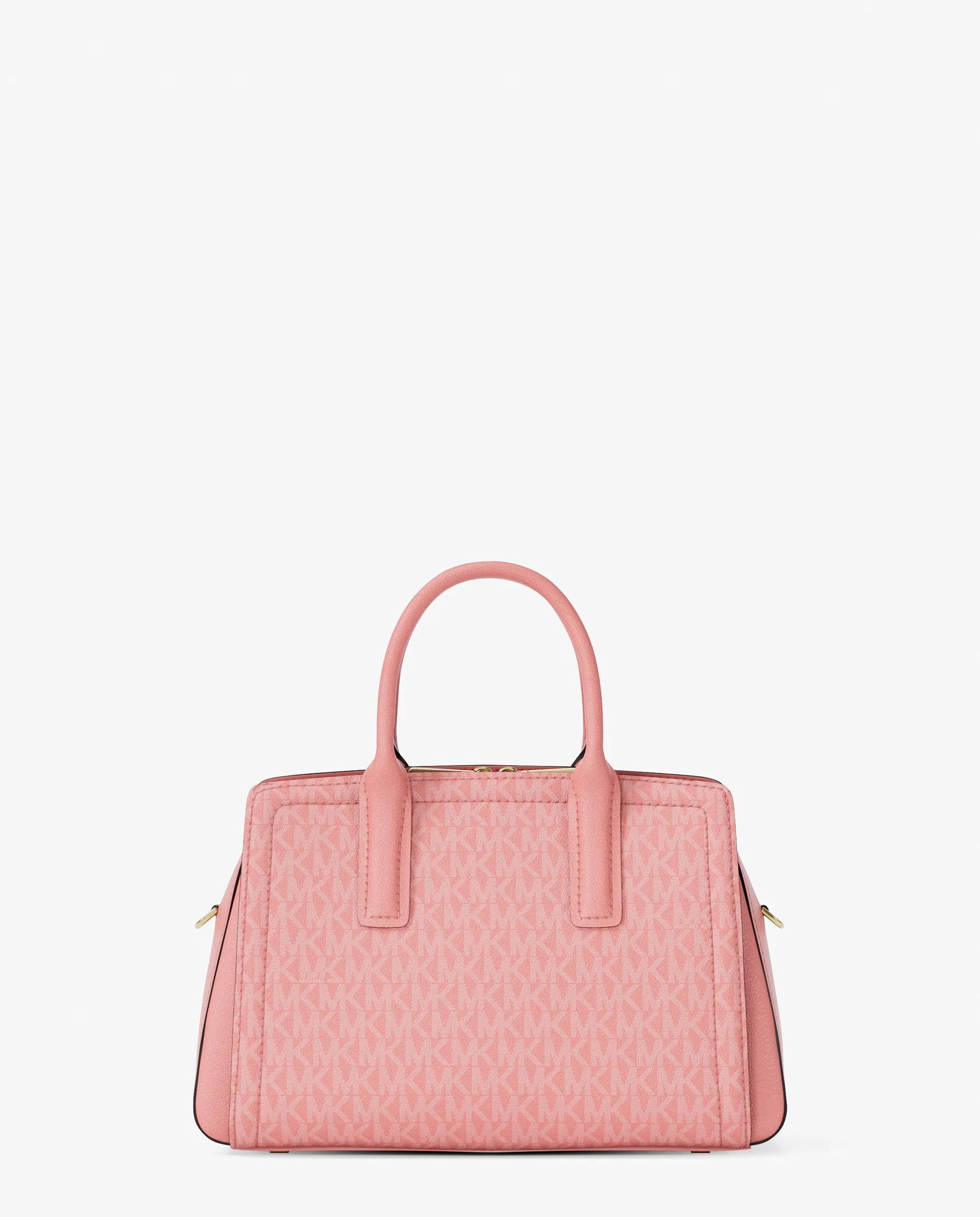 Mala a Tiracolo Satchel Laila Pequena com Logotipo Rosa-pastel-5