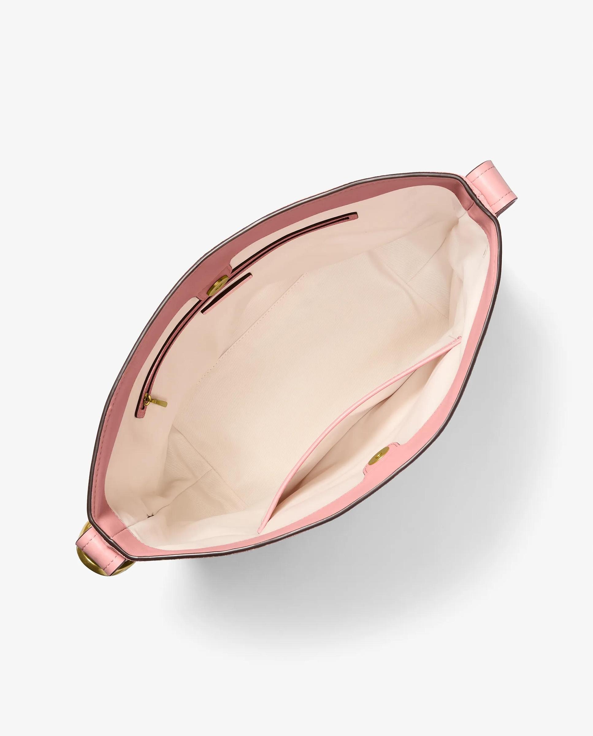 Mala de Ombro Tote Nolita Grande de Camurça Tipo Bombonera Rosa-pastel-2