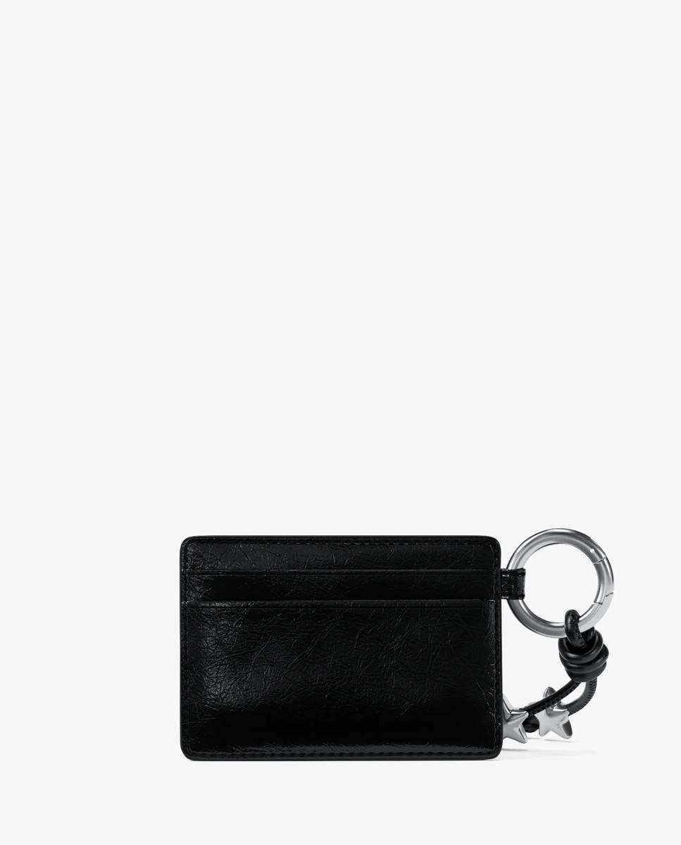 Porta-cartões Jet Set Pequeno de Verniz Preto brilhante-3