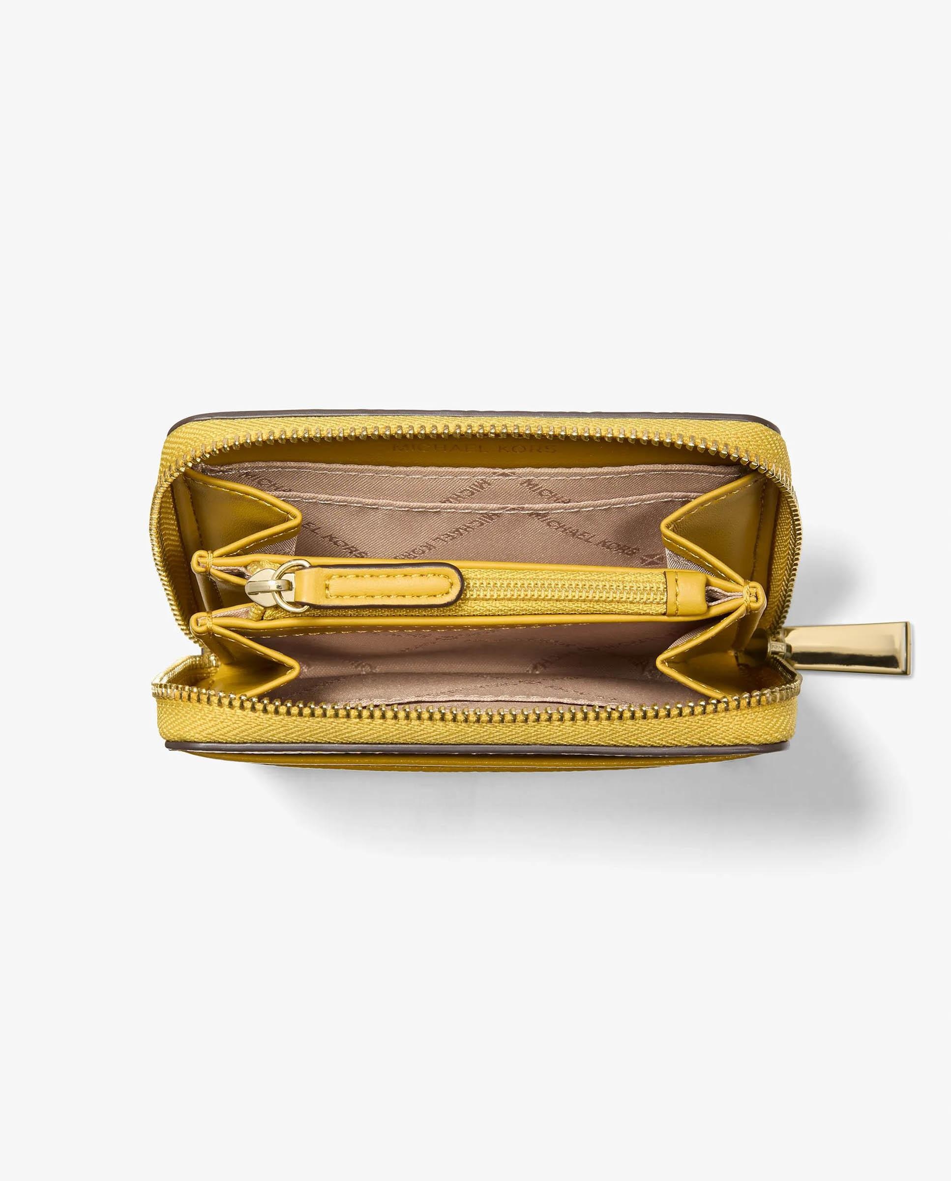 Porta-cartões Jet Set Pequeno de Pele Granulada Caqui-2