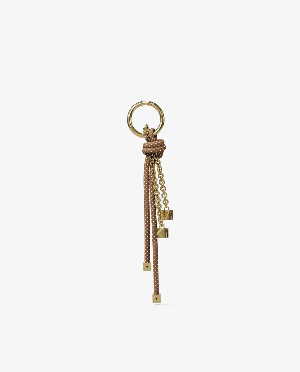 Adorno para Mala em Dourado com Cordão Moteado Castanho-claro-2