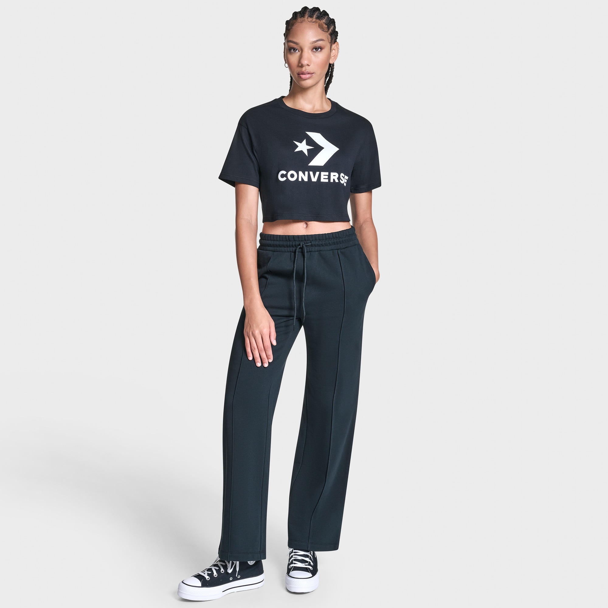 T-shirt Chuck Crop Sporty Tee Converse Preto-4