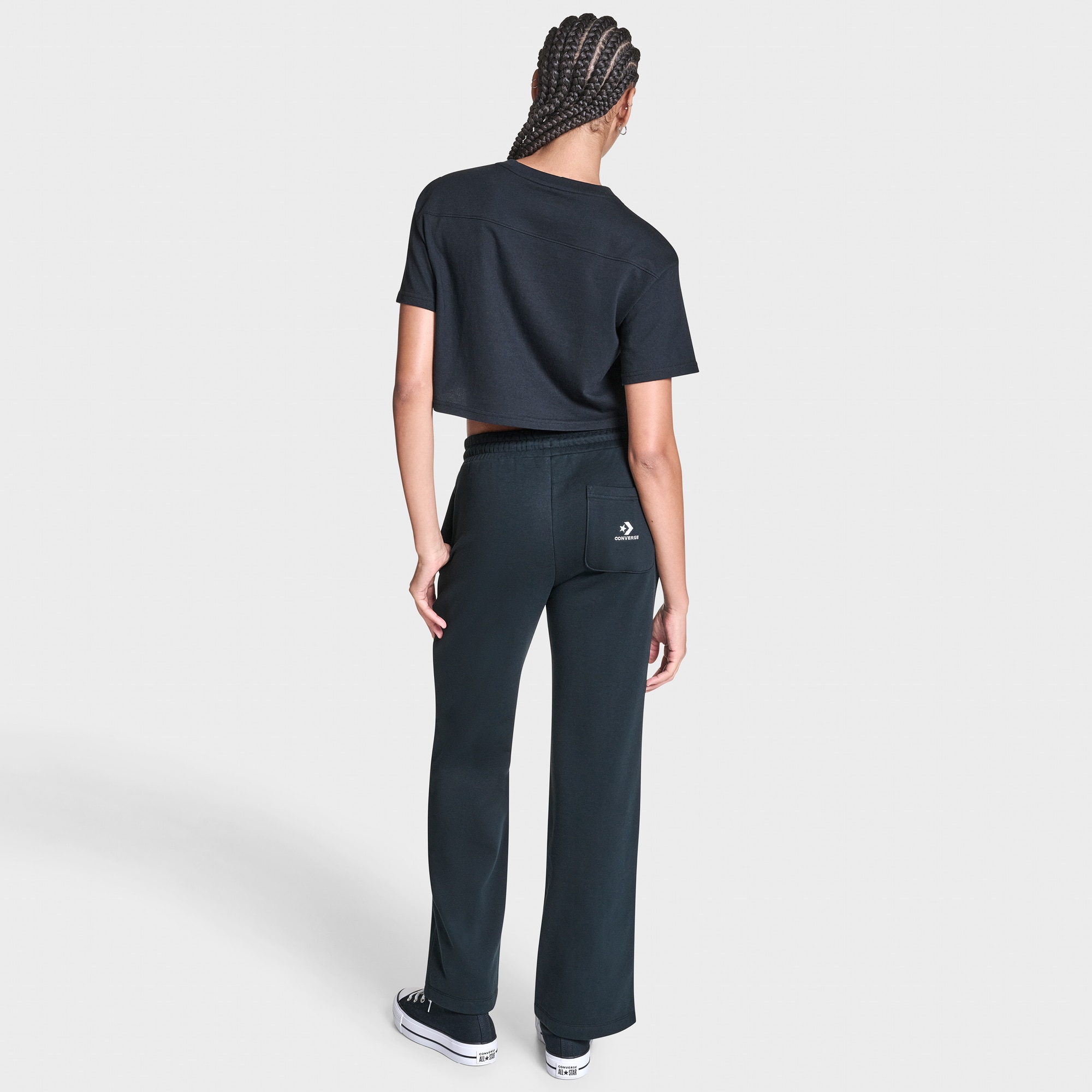 T-shirt Chuck Crop Sporty Tee Converse Preto-5