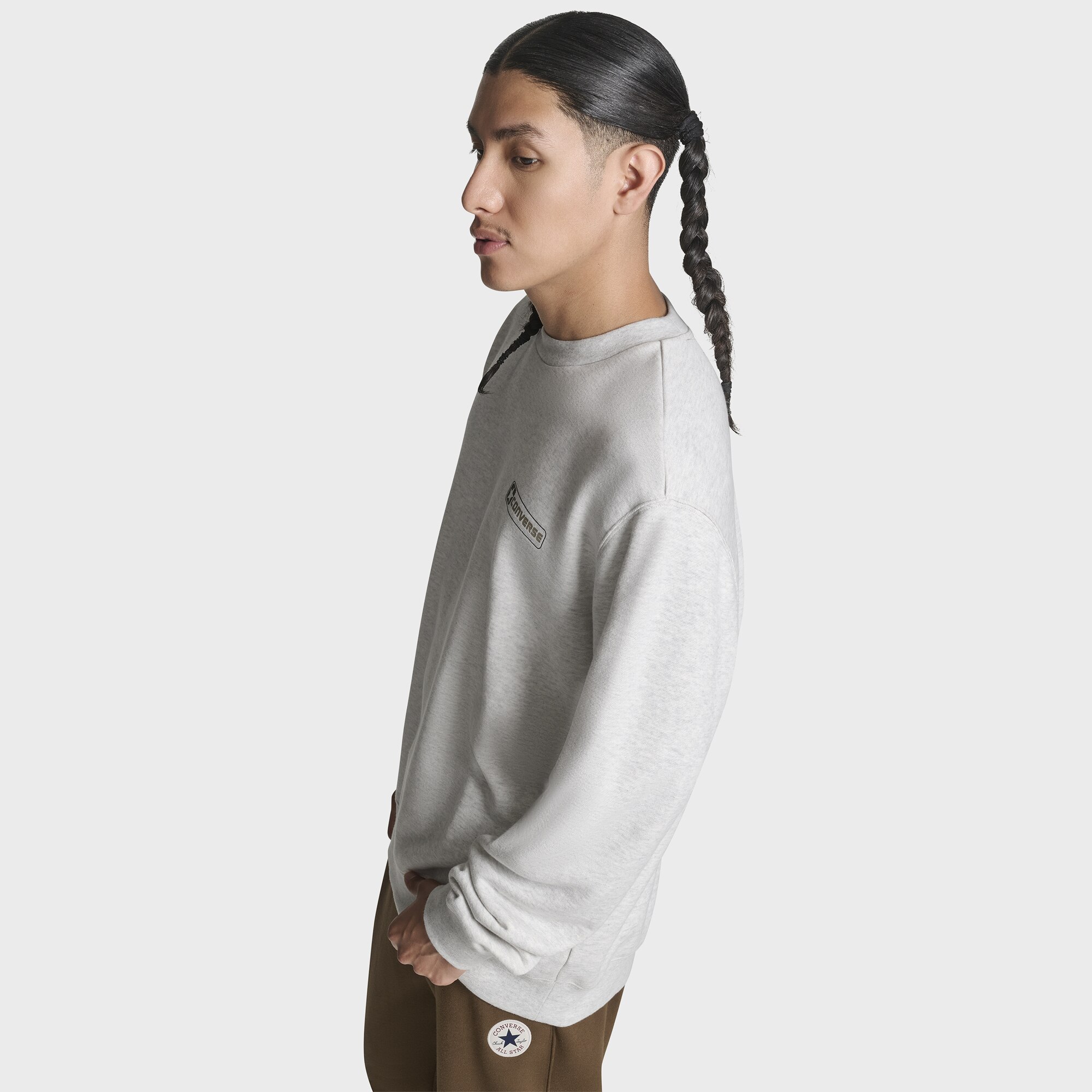 Sweat Box Star Crew Converse Cinzento-3