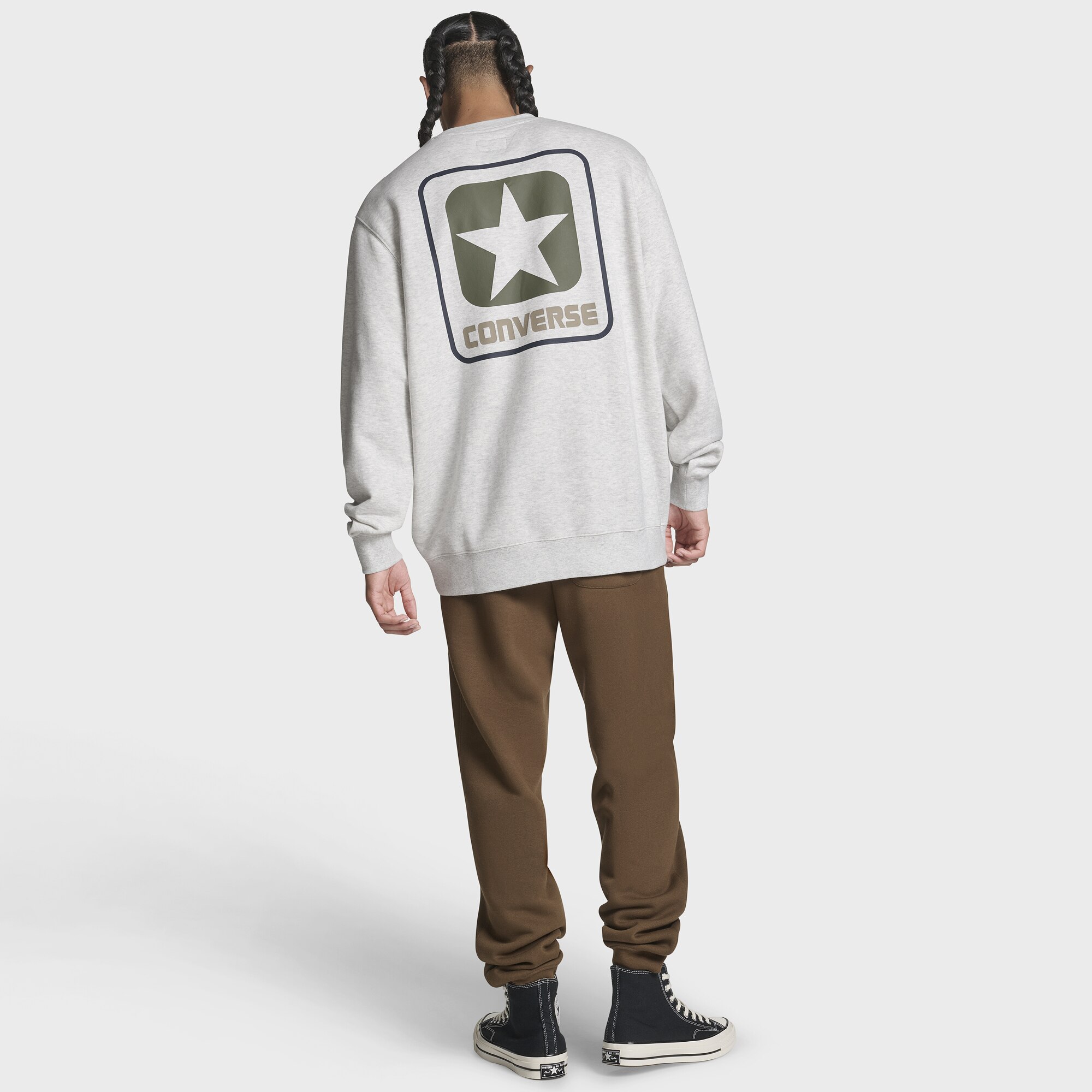 Sweat Box Star Crew Converse Cinzento-4